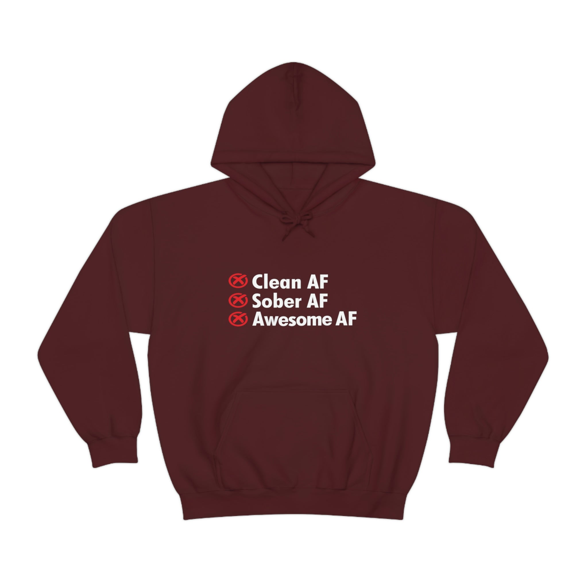 Clean AF Sober AF Awesome AF - Unisex Heavy Blend™ Hooded Sweatshirt