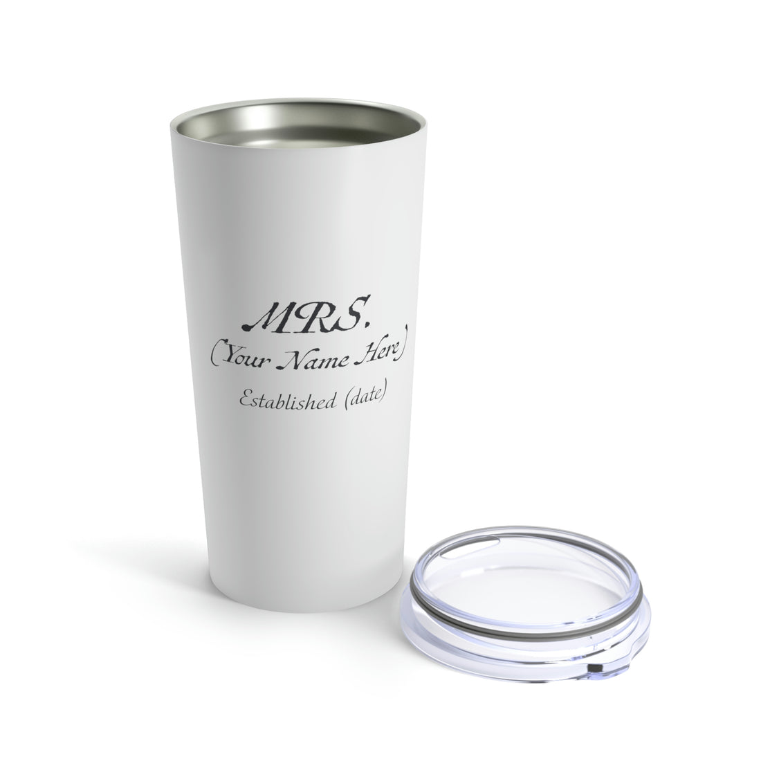 Mrs. Established Wedding Date  & Name Customizable - Tumbler 20oz
