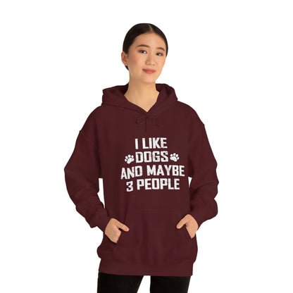 I Like Dogs &amp; Maybe 3 People - Unisex Heavy Blend™ Hooded Sweatshirt