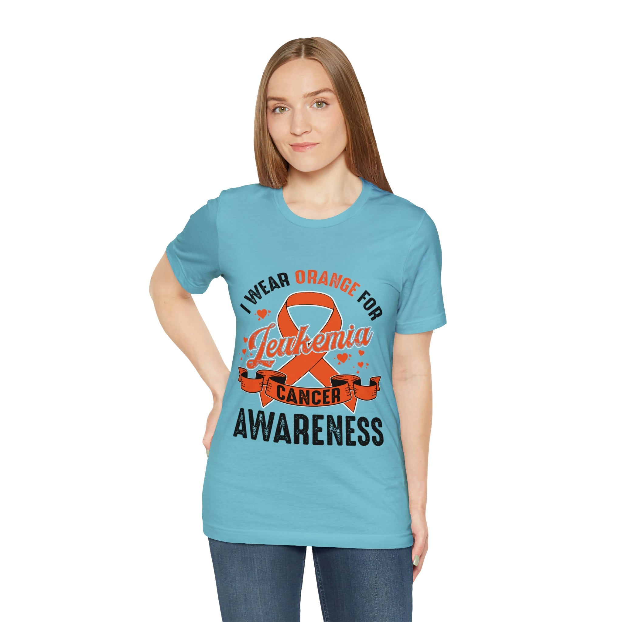 I Wear Orange For Leukemia Cancer Awareness - Unisex Jersey Short Sleeve Tee