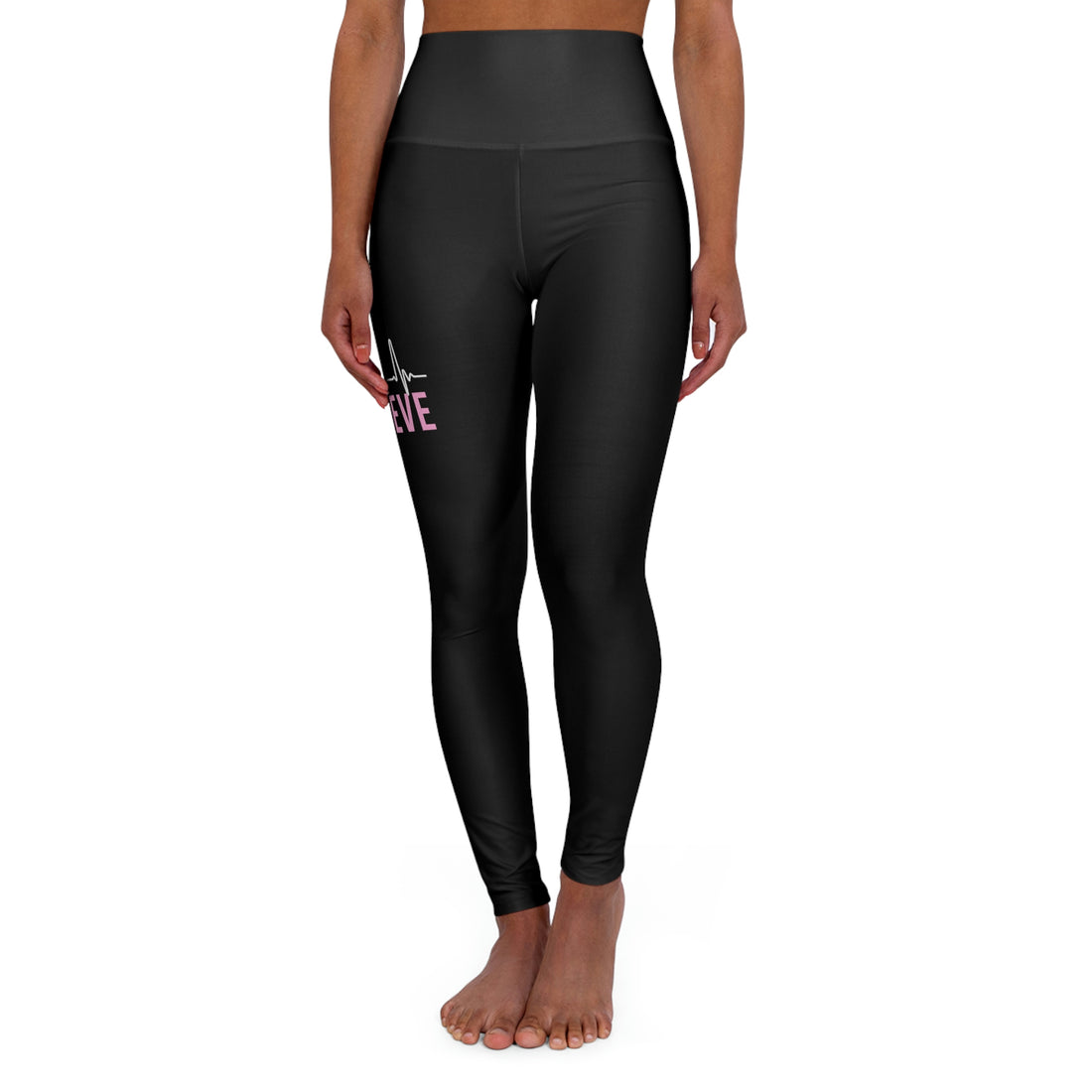 Believe - Black High Waisted Yoga Leggings