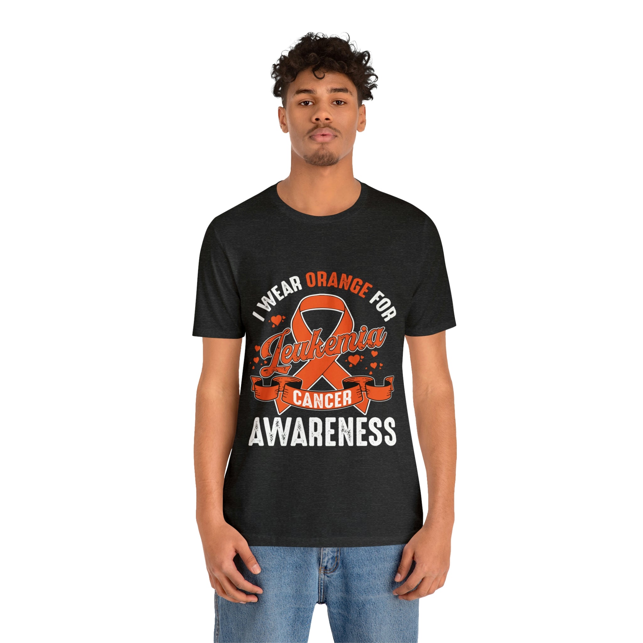 I Wear Orange For Leukemia Cancer Awareness - Unisex Jersey Short Sleeve Tee