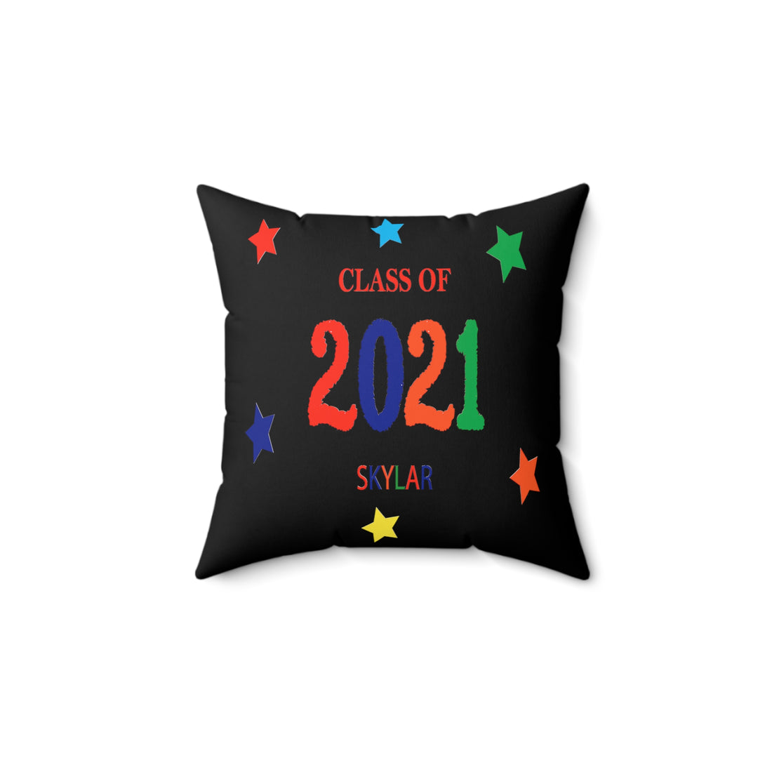Class of ... with Year & Name Customizable - Black Pillow