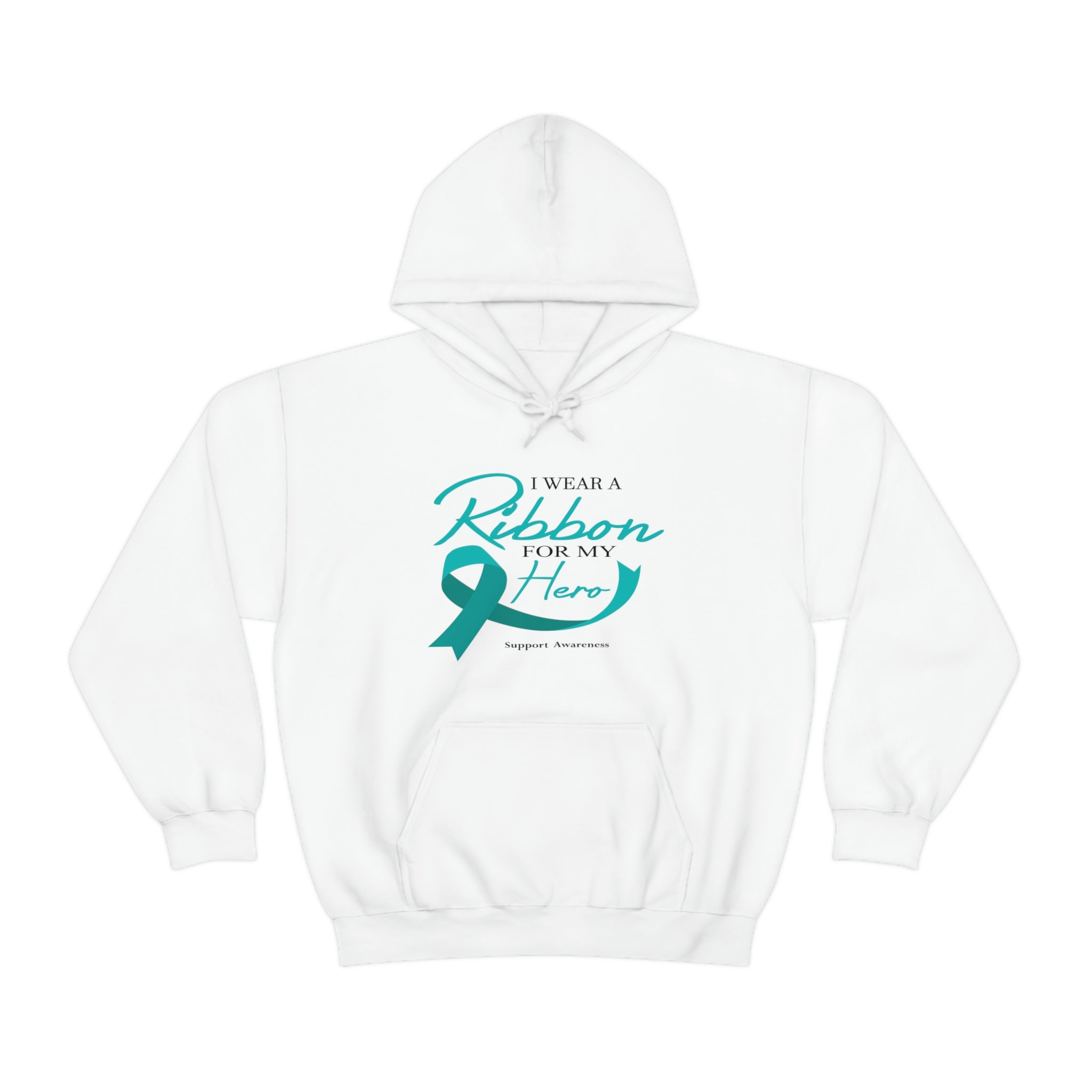 I Wear A Ribbon For My Hero - Unisex Heavy Blend™ Hooded Sweatshirt