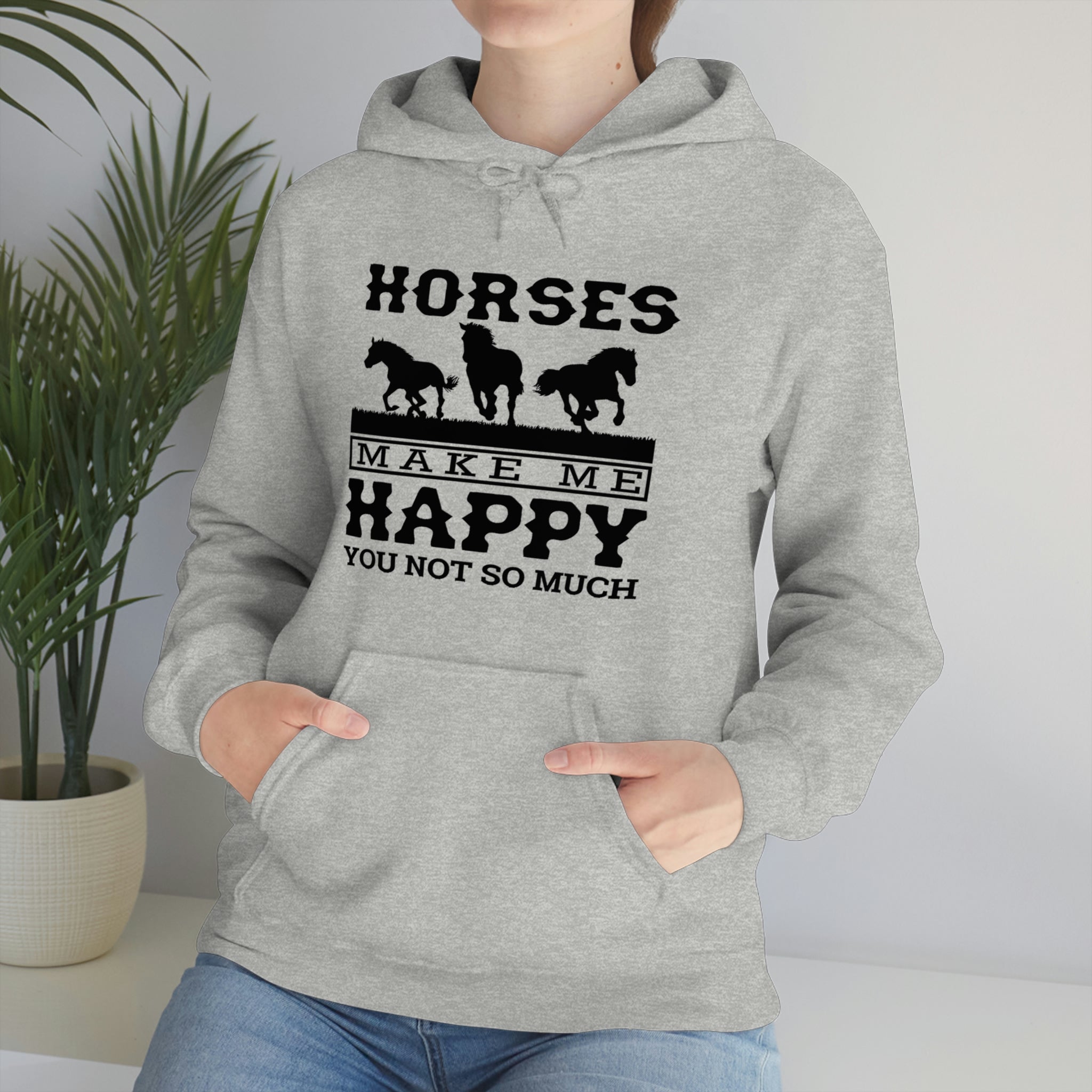 Horses Make Me Happy - Unisex Heavy Blend™ Hooded Sweatshirt