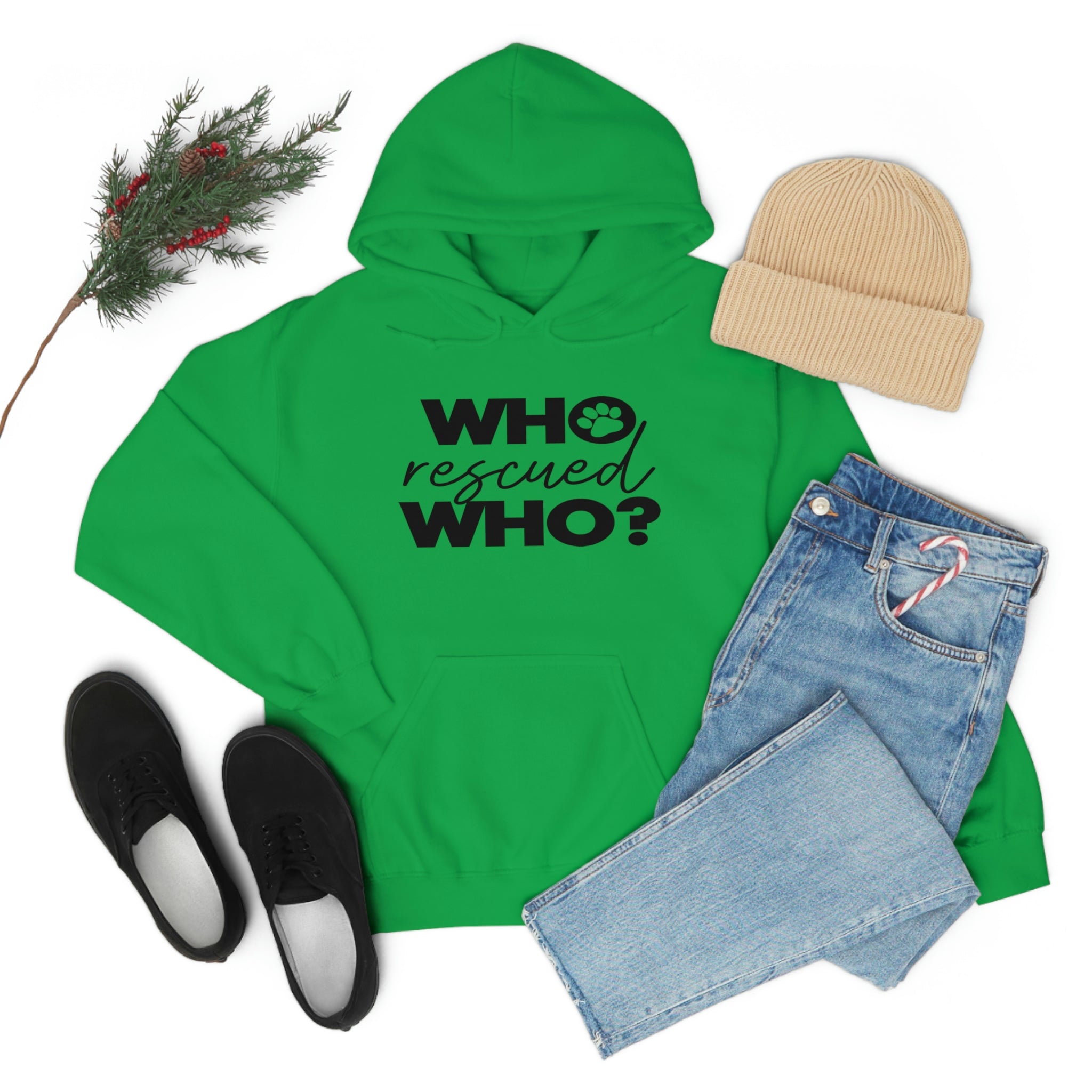 Who Rescued Who - Unisex Heavy Blend™ Hooded Sweatshirt