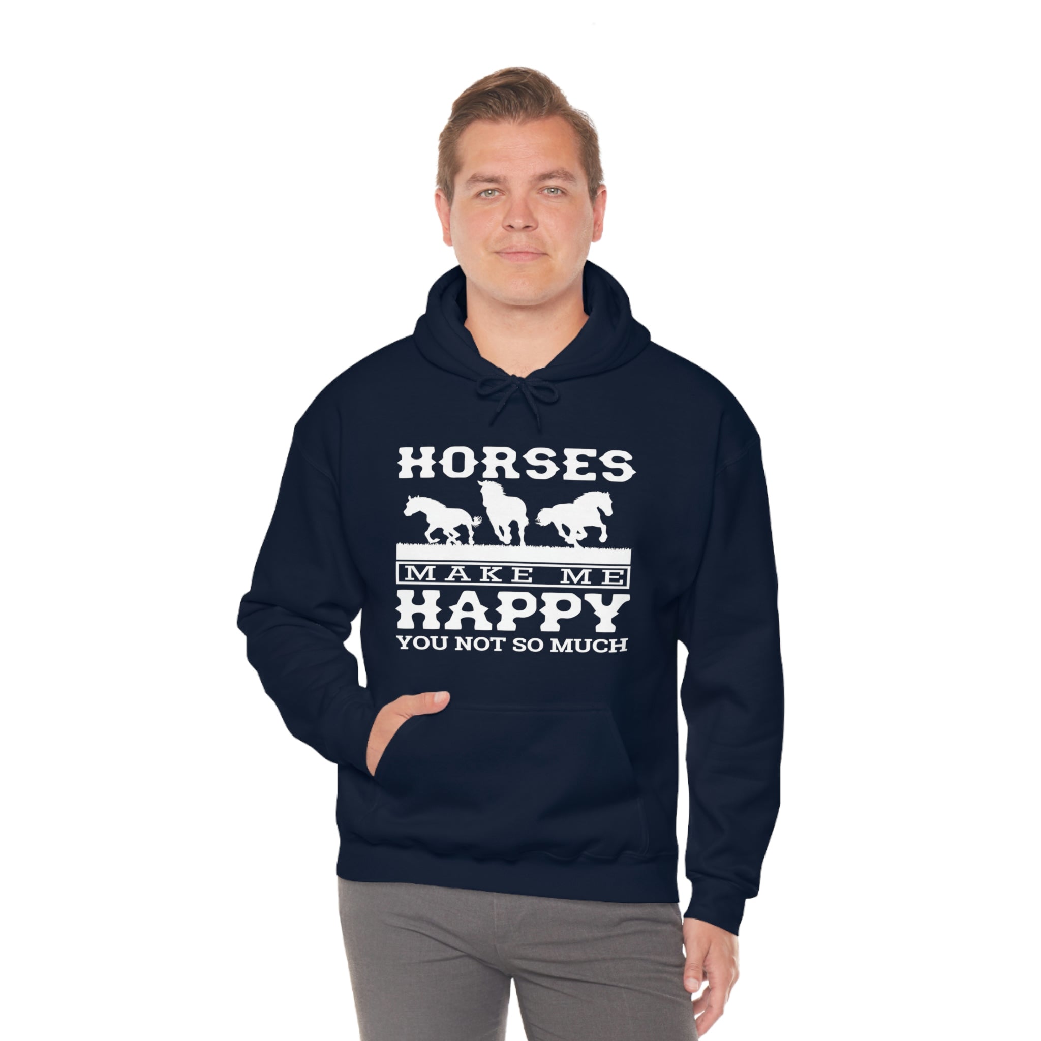 Horses Make Me Happy - Unisex Heavy Blend™ Hooded Sweatshirt