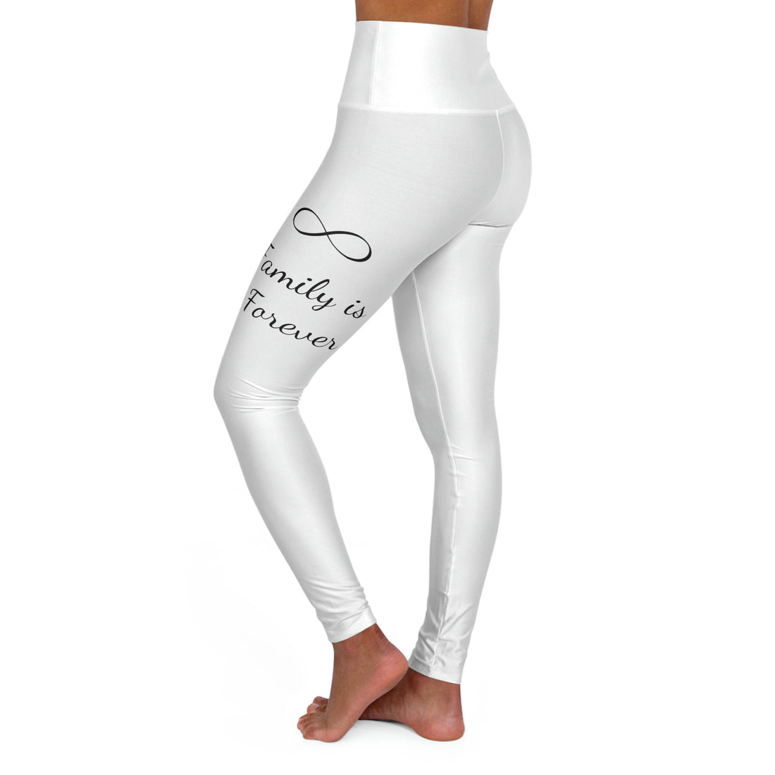 Family is Forever - White High Waisted Yoga Leggings
