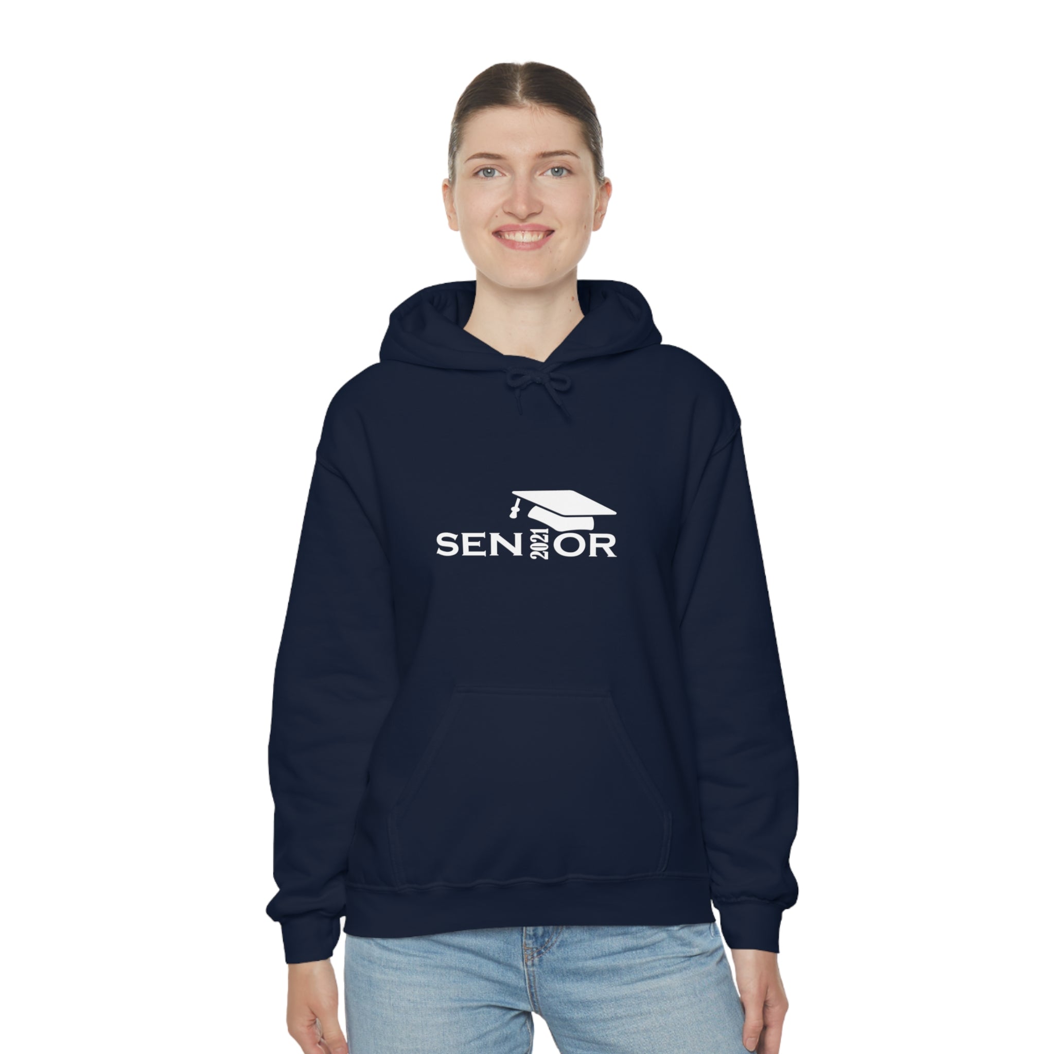 Senior Cap With Class Year Customizable - Unisex Heavy Blend™ Hooded Sweatshirt