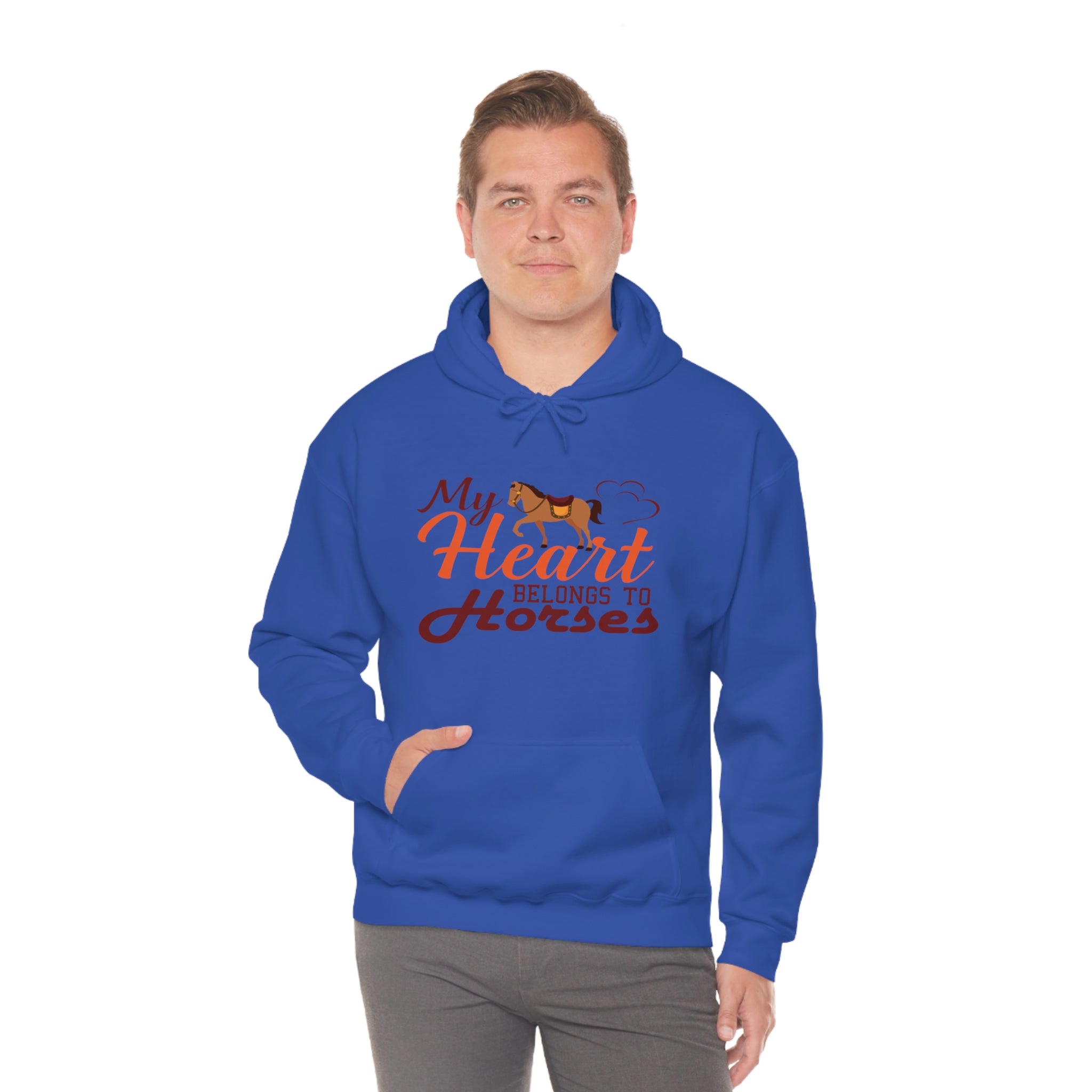 My Heart Belongs To Horses - Unisex Heavy Blend™ Hooded Sweatshirt