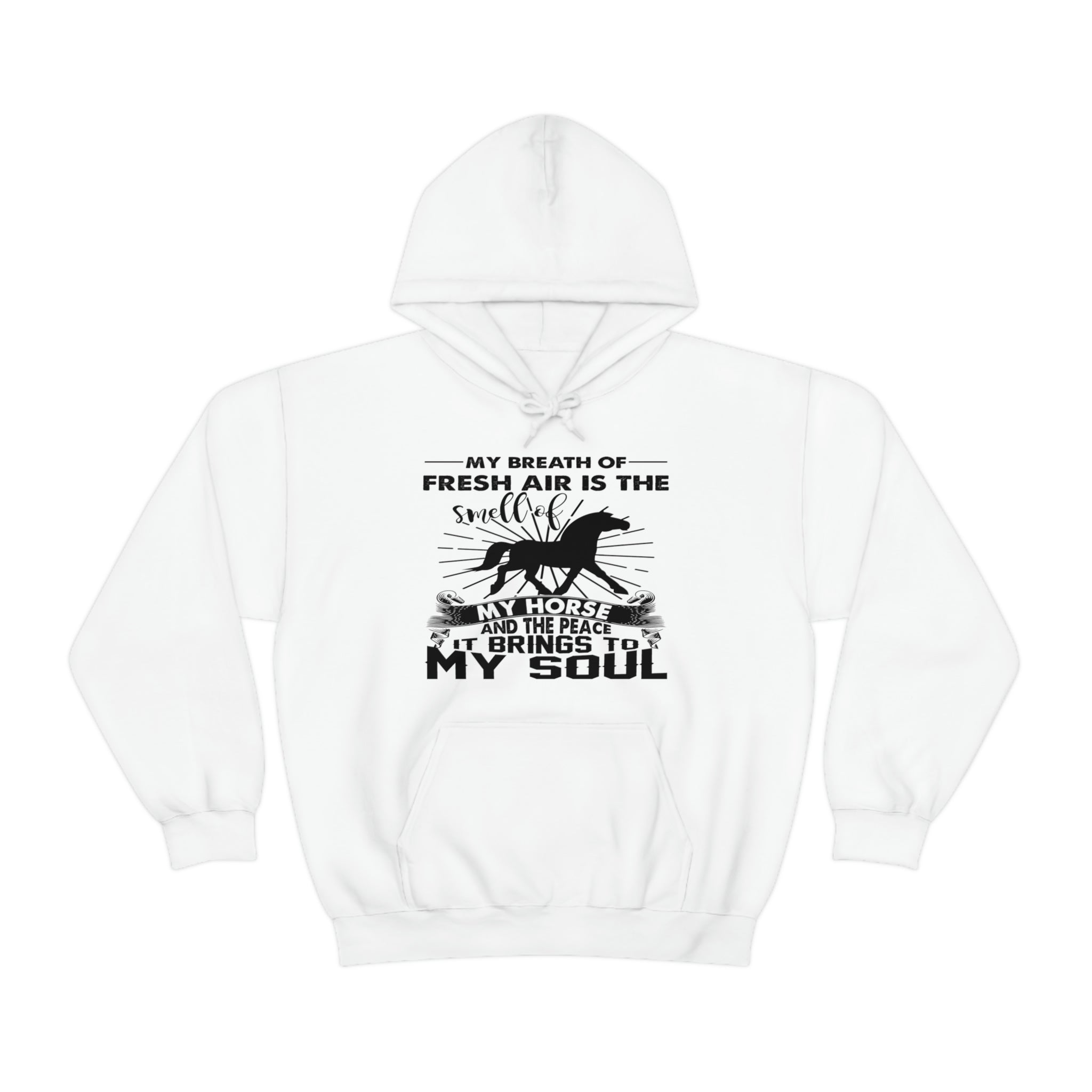 My Breath Of Fresh Air Is The Smell Of My Horse - Unisex Heavy Blend™ Hooded Sweatshirt