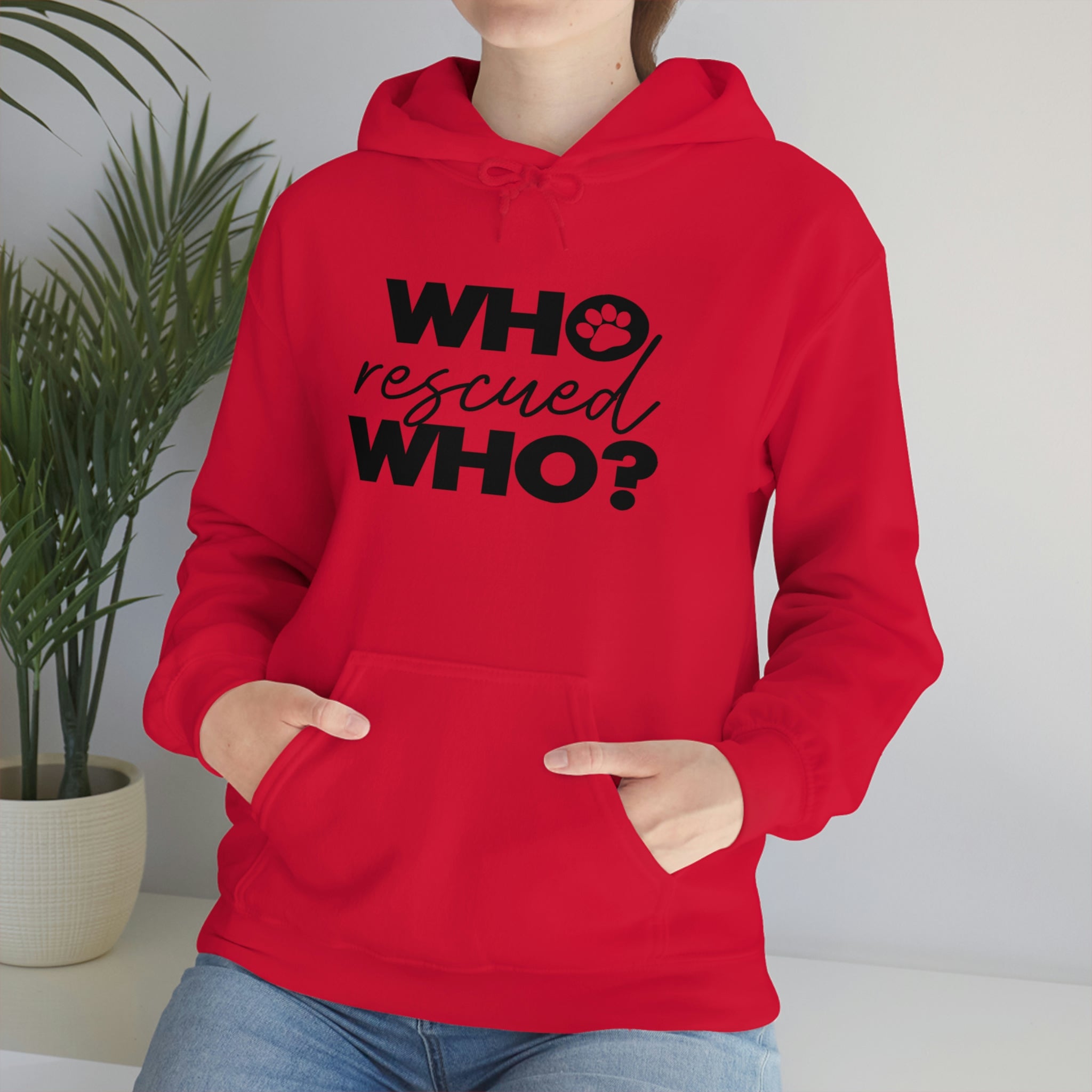 Who Rescued Who - Unisex Heavy Blend™ Hooded Sweatshirt