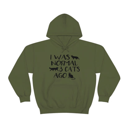 I Was Normal 3 Cats Ago - Unisex Heavy Blend™ Hooded Sweatshirt