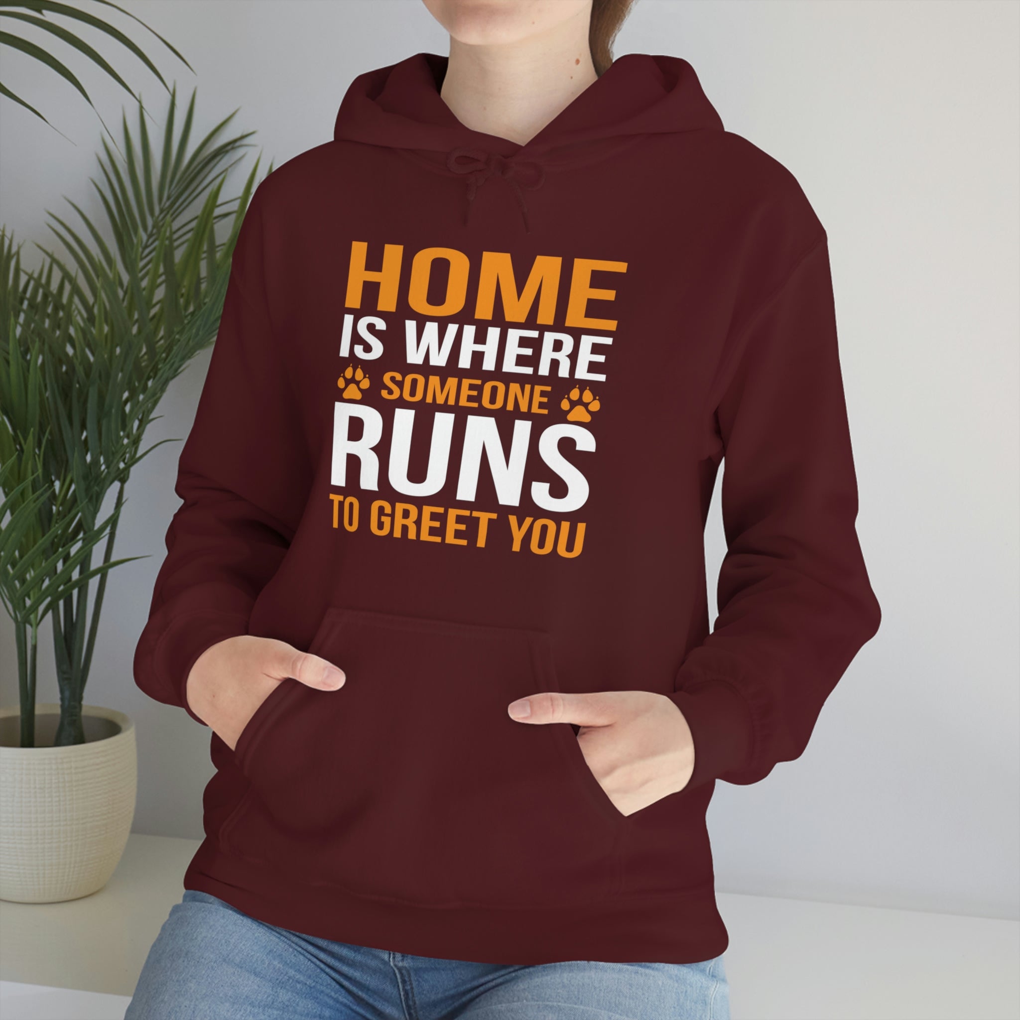 Home Is Where Someone Runs To Greet You - Unisex Heavy Blend™ Hooded Sweatshirt