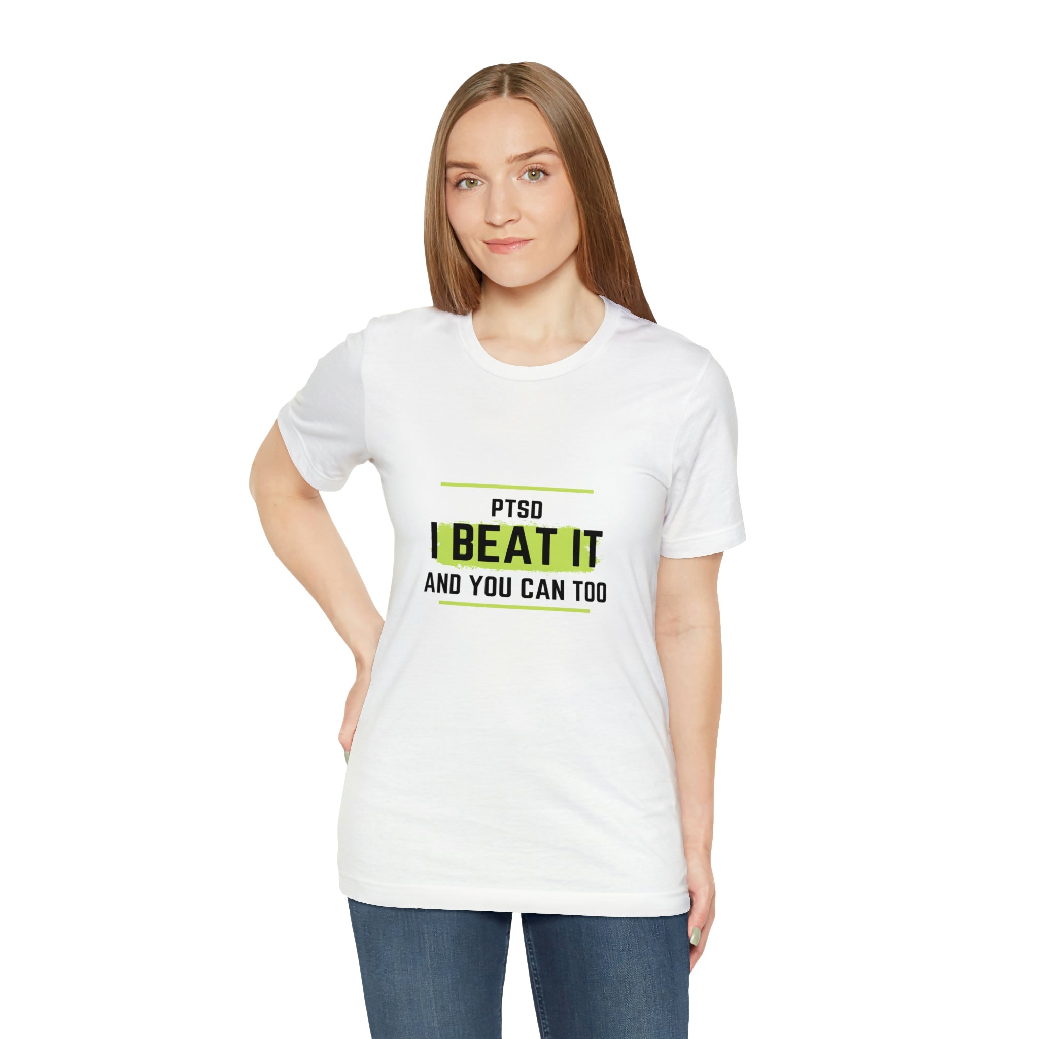 PTSD I Beat It You Can Too - Unisex Jersey Short Sleeve Tee