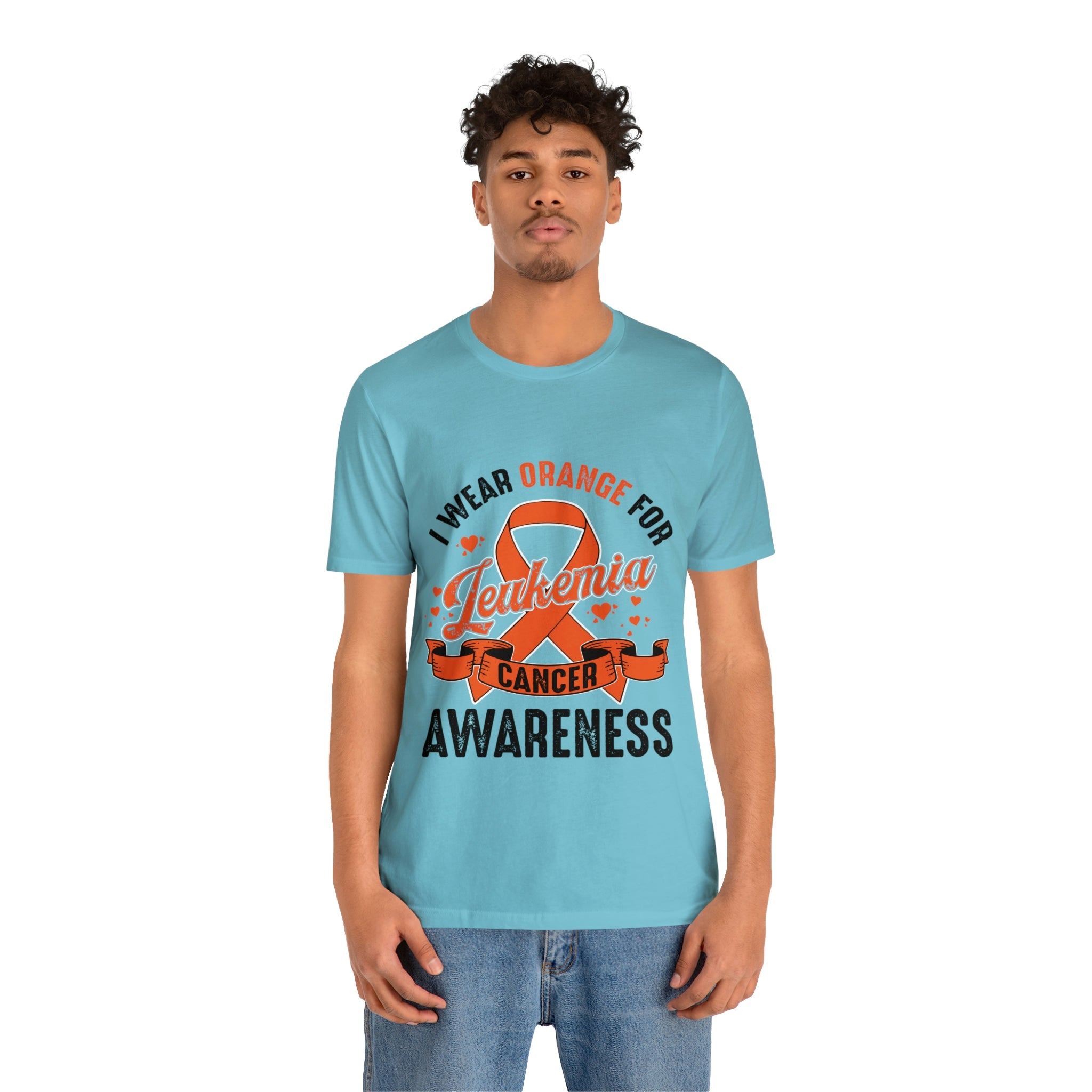 I Wear Orange For Leukemia Cancer Awareness - Unisex Jersey Short Sleeve Tee