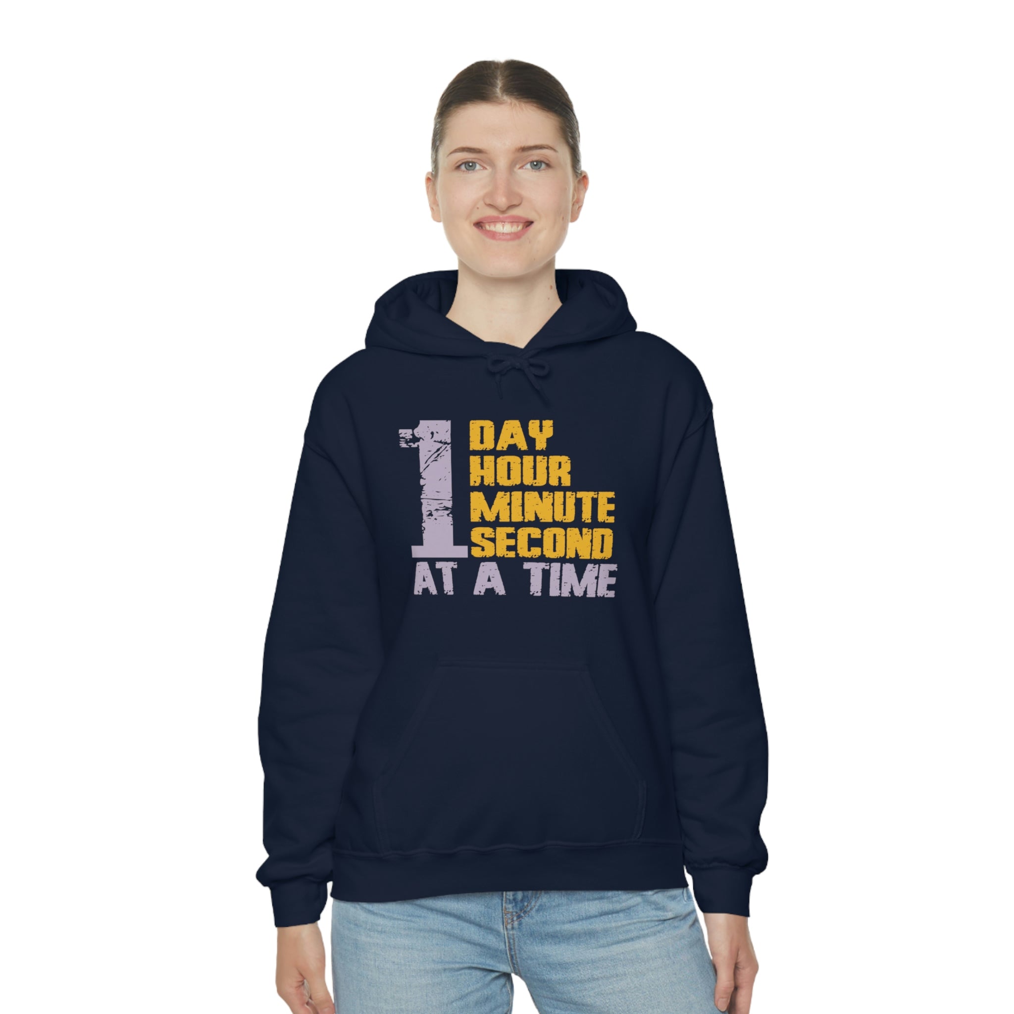 1 Day Hour Minute Second At A Time - Unisex Heavy Blend™ Hooded Sweatshirt