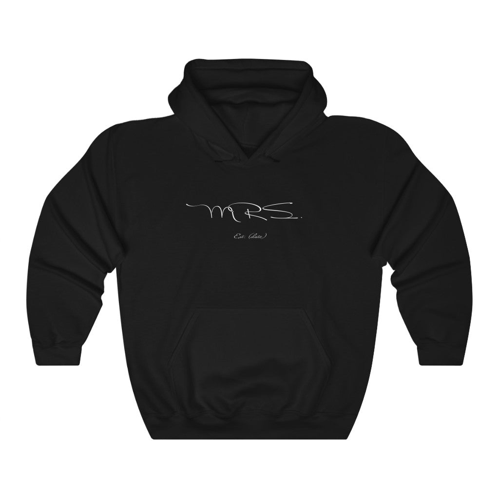 Mrs. Established Wedding Date Customizable - Unisex Heavy Blend™ Hooded Sweatshirt