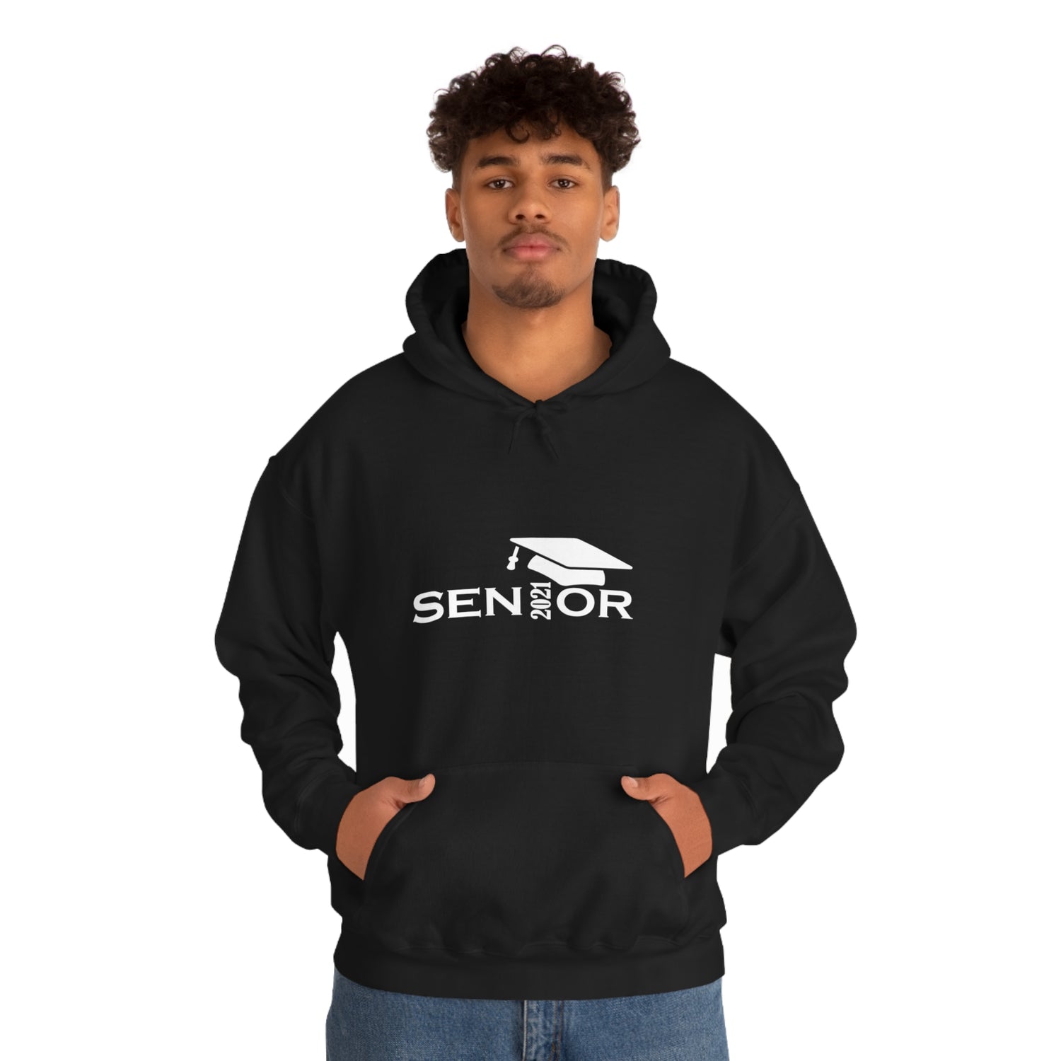 Senior Cap With Class Year Customizable - Unisex Heavy Blend™ Hooded Sweatshirt