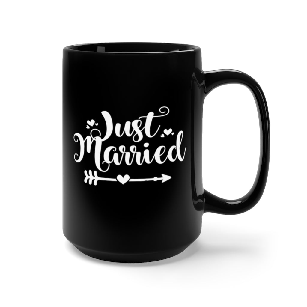 Just Married - Large 15oz Black Mug