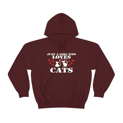 Just a Girl Who Loves Cats - Unisex Heavy Blend™ Hooded Sweatshirt