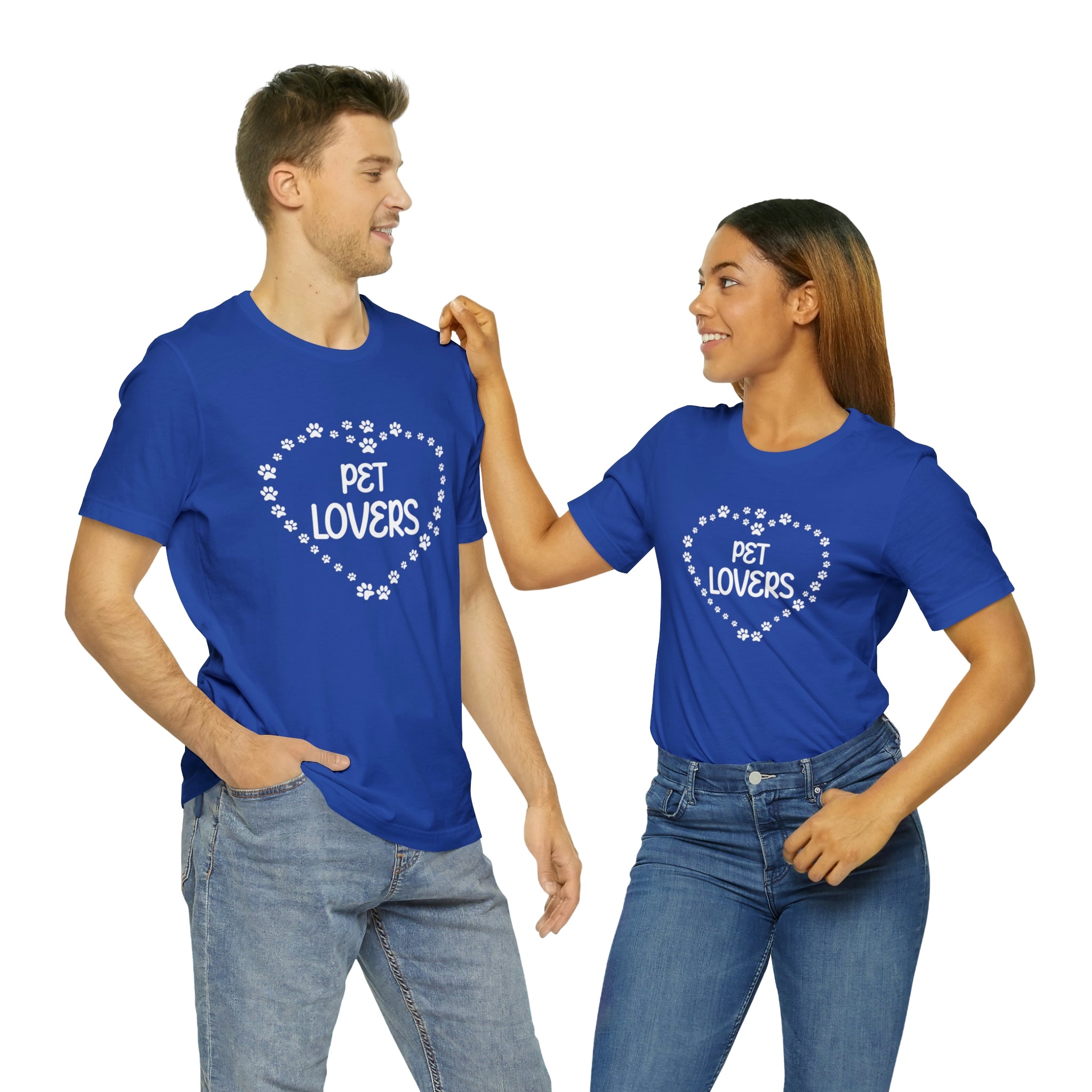 Pet Lovers With Paw Heart - Unisex Jersey Short Sleeve Tee