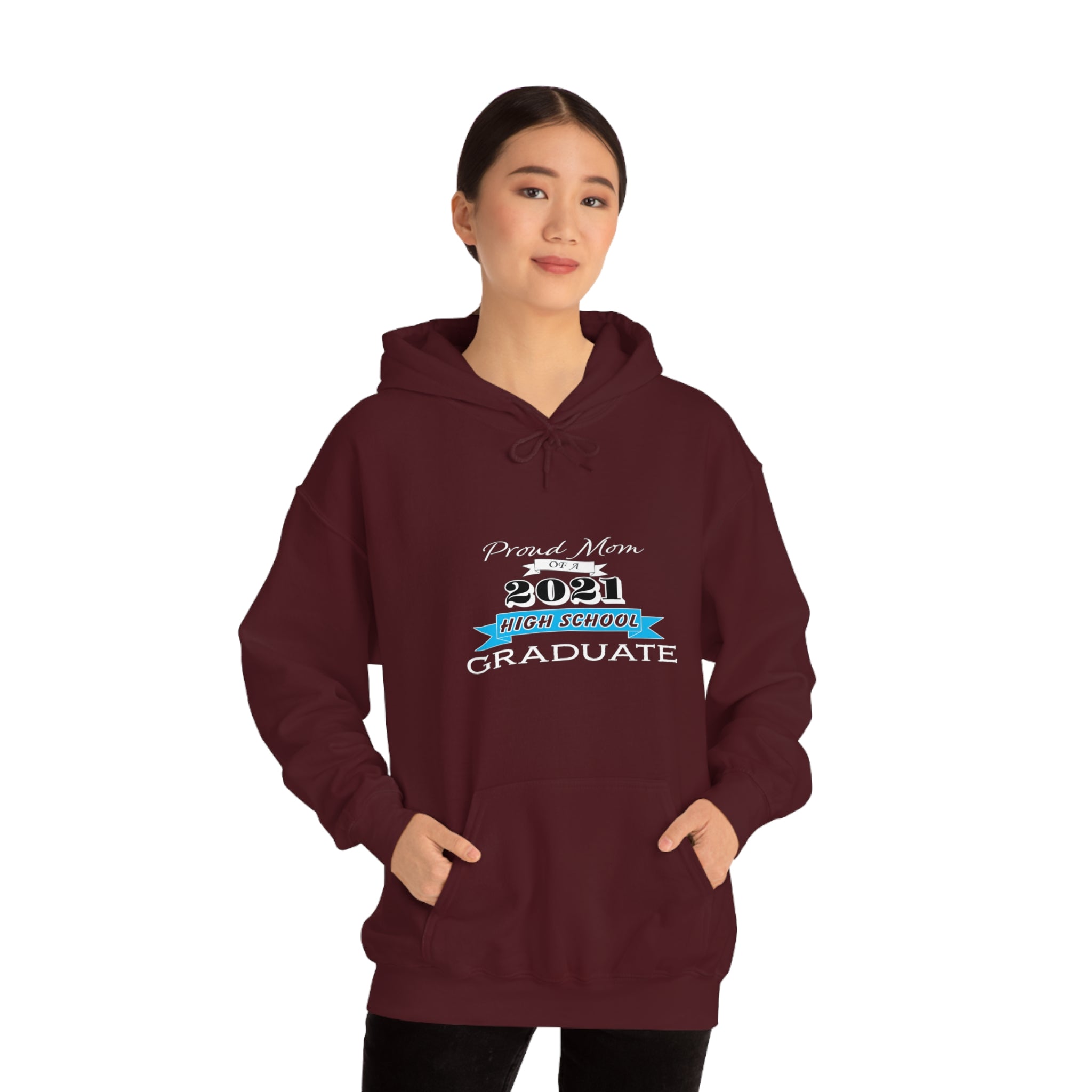 Proud Mom of a High School Graduate! Class Year Customizable - Unisex Heavy Blend™ Hooded Sweatshirt