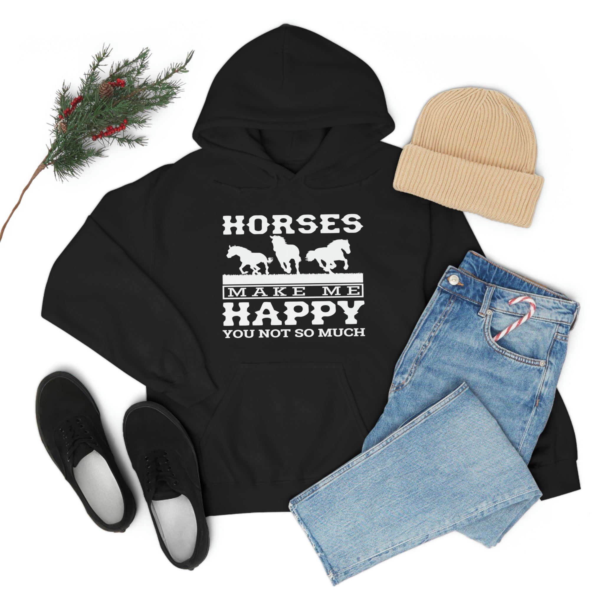 Horses Make Me Happy - Unisex Heavy Blend™ Hooded Sweatshirt