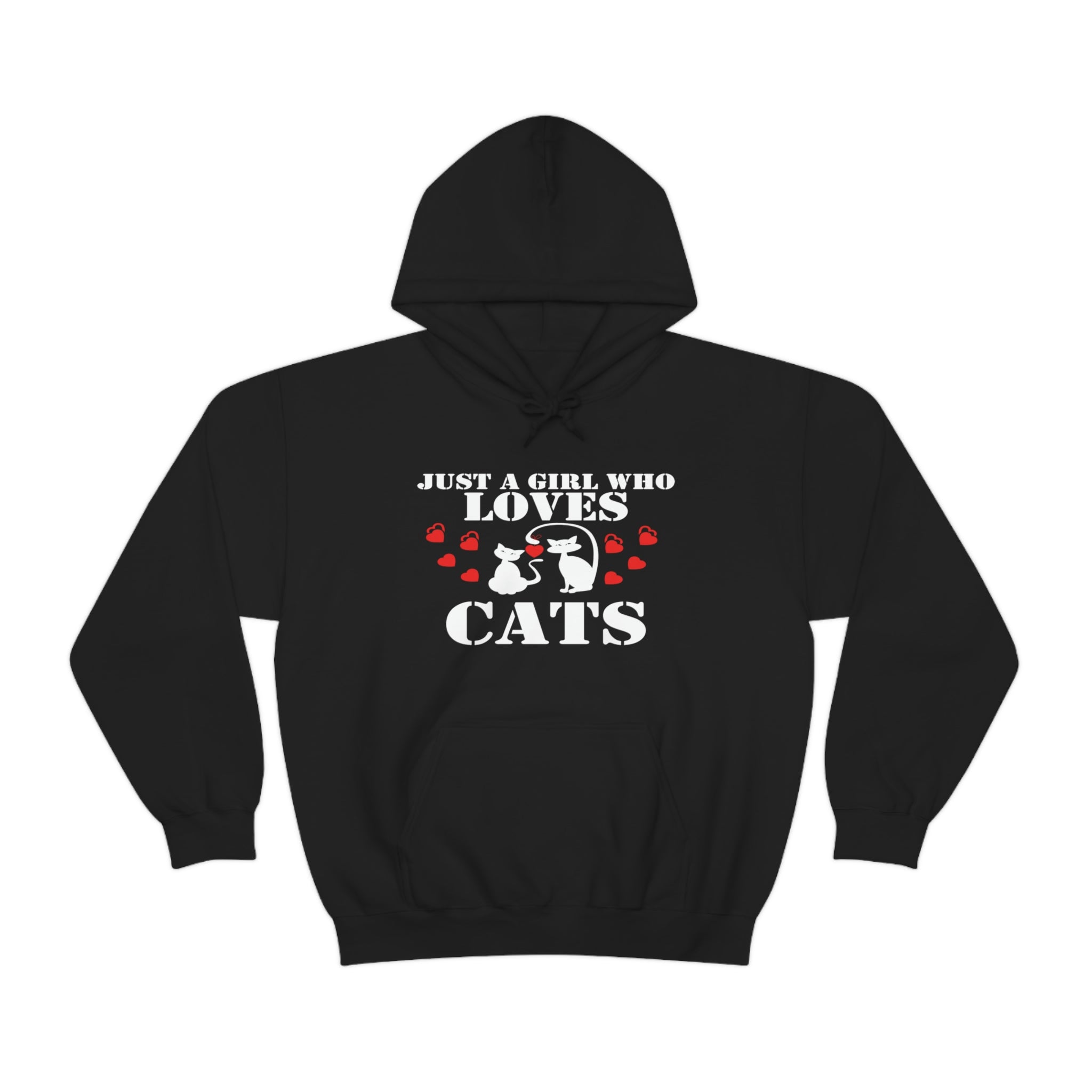 Just a Girl Who Loves Cats - Unisex Heavy Blend™ Hooded Sweatshirt