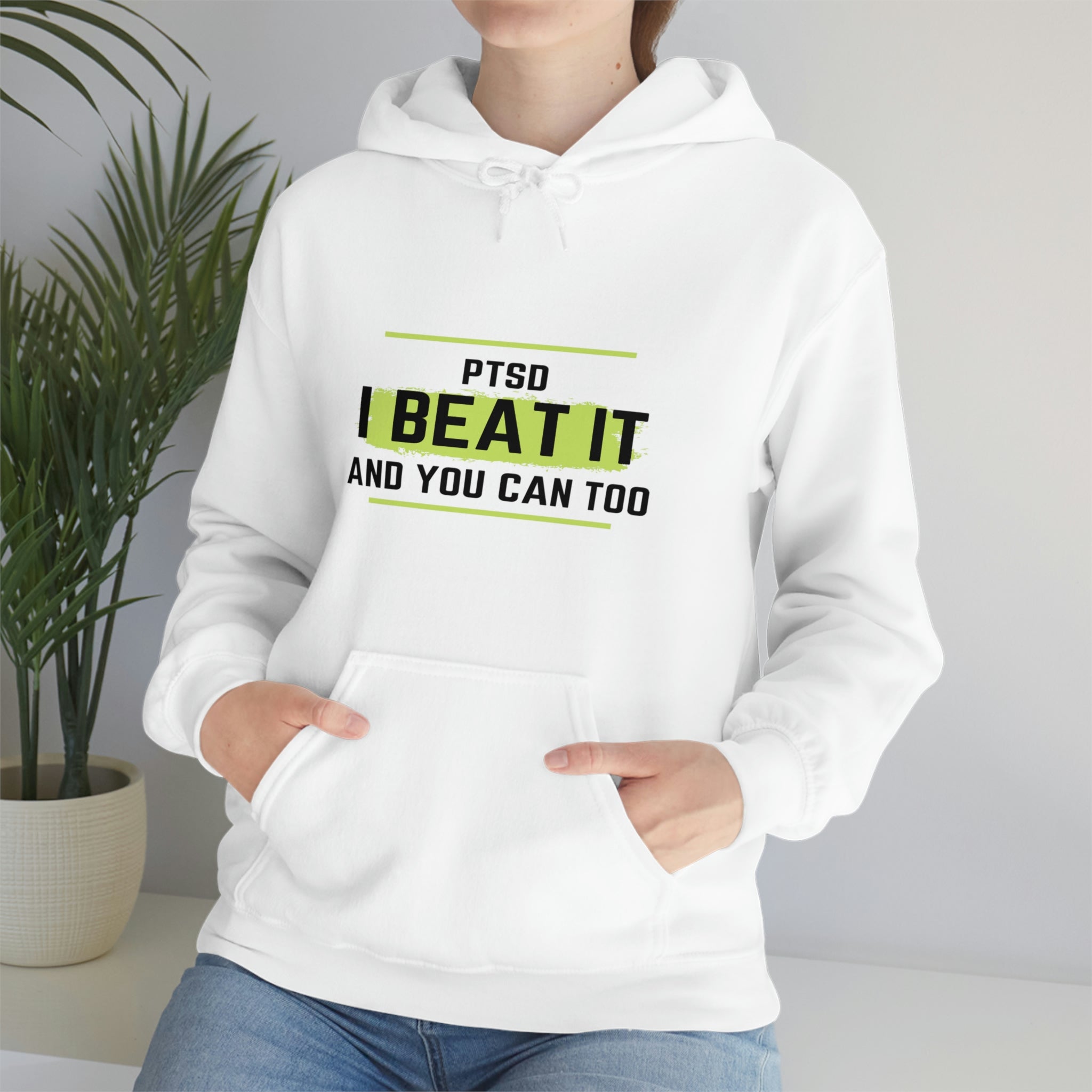 PTSD I Beat It You Can Too - Unisex Heavy Blend™ Hooded Sweatshirt