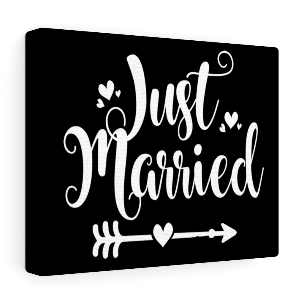 Just Married - Black Canvas Print