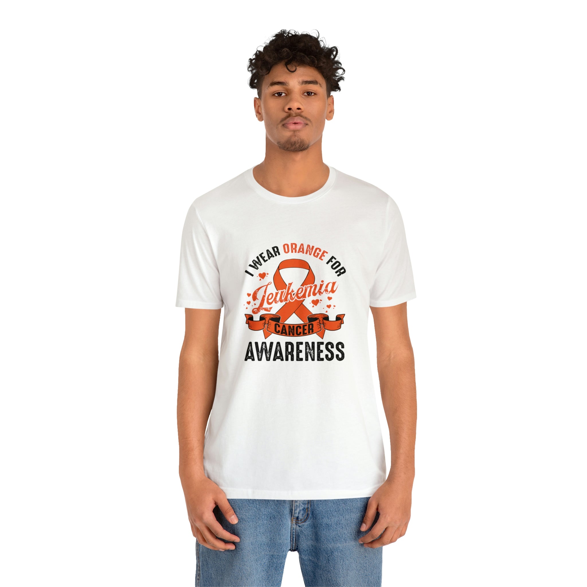 I Wear Orange For Leukemia Cancer Awareness - Unisex Jersey Short Sleeve Tee