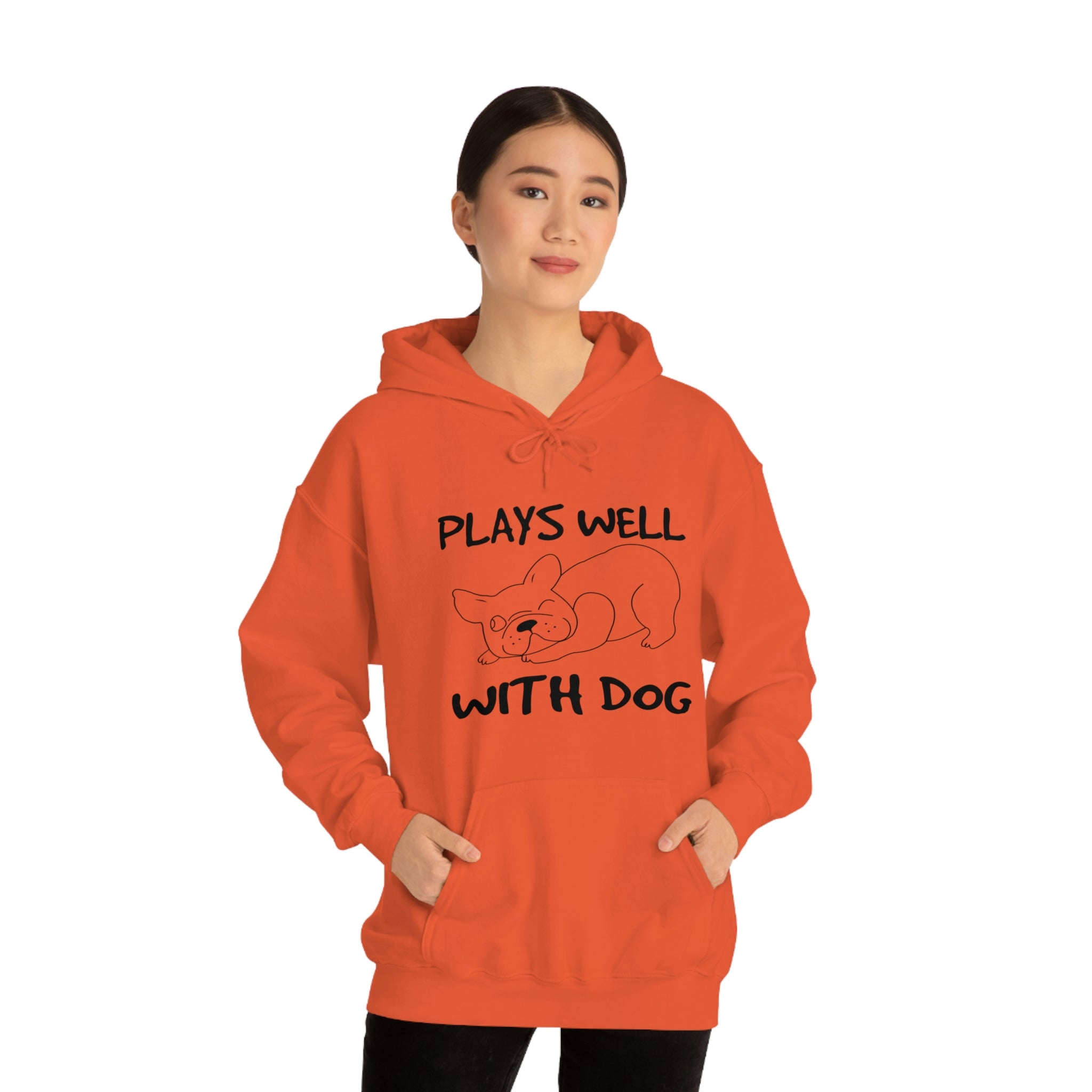 Plays Well With Dog - Unisex Heavy Blend™ Hooded Sweatshirt