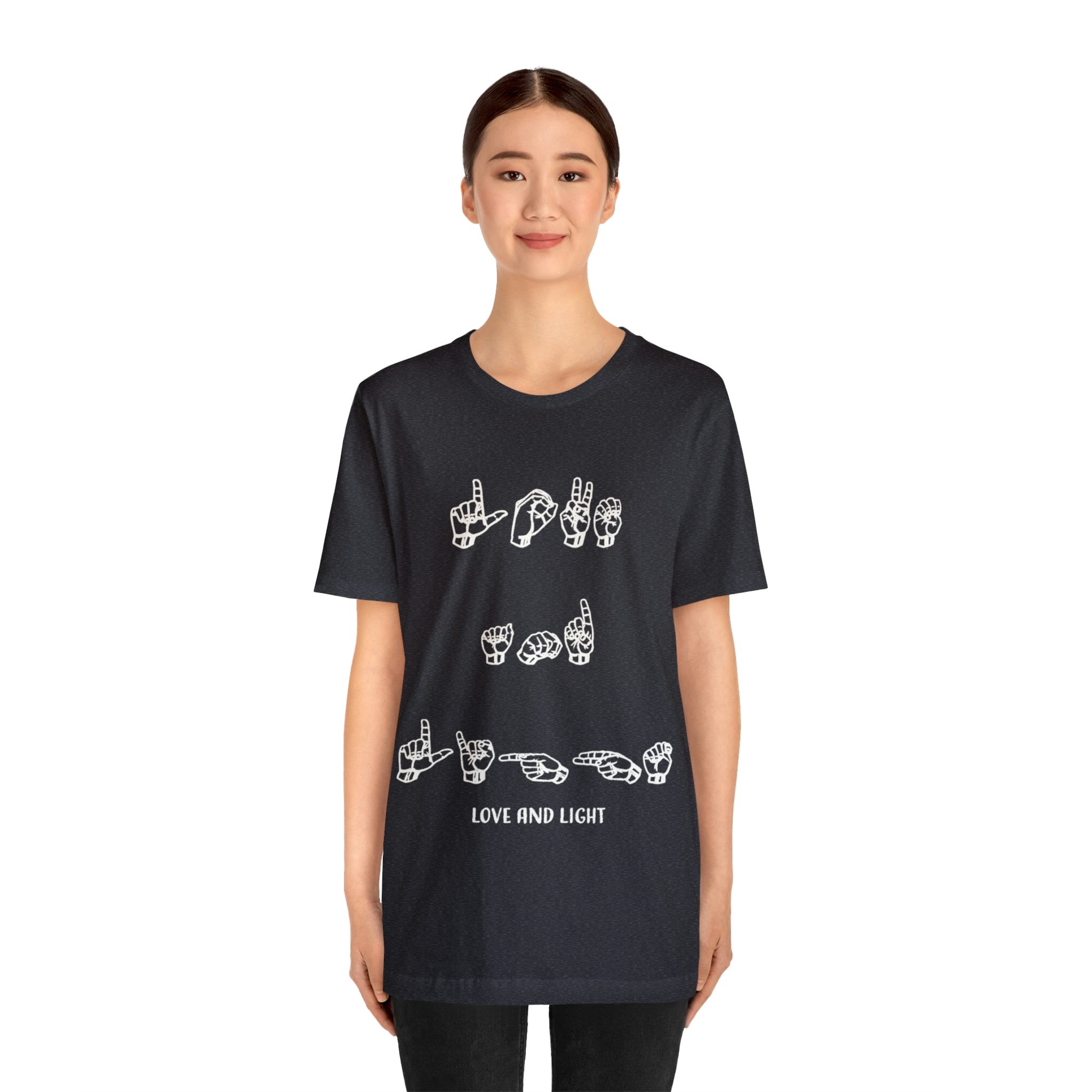 ASL Love And Light - Unisex Jersey Short Sleeve Tee