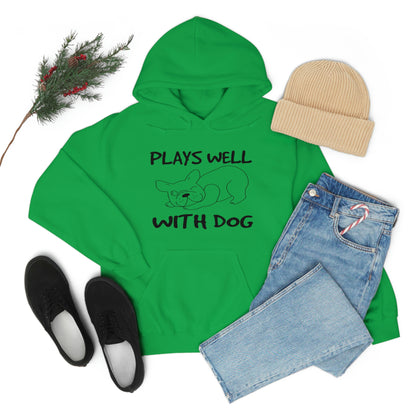 Plays Well With Dog - Unisex Heavy Blend™ Hooded Sweatshirt