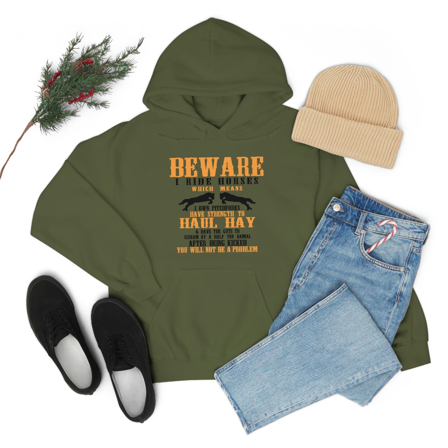 Beware I Ride Horses - Unisex Heavy Blend™ Hooded Sweatshirt