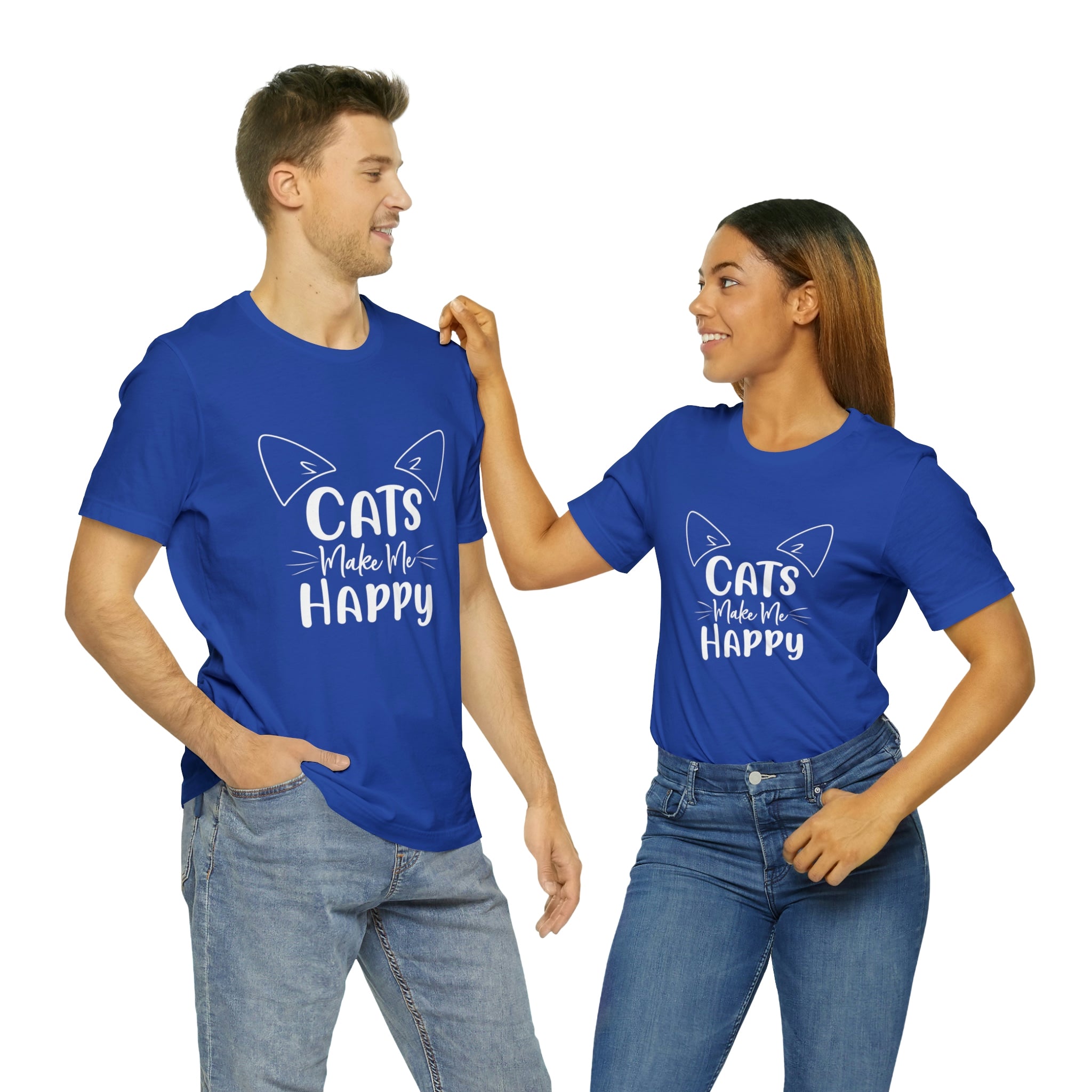 Cats Make Me Happy - Unisex Jersey Short Sleeve Tee