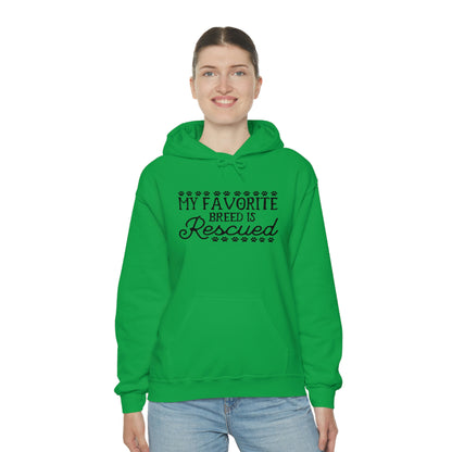 My Favorite Breed Is Rescued - Unisex Heavy Blend™ Hooded Sweatshirt