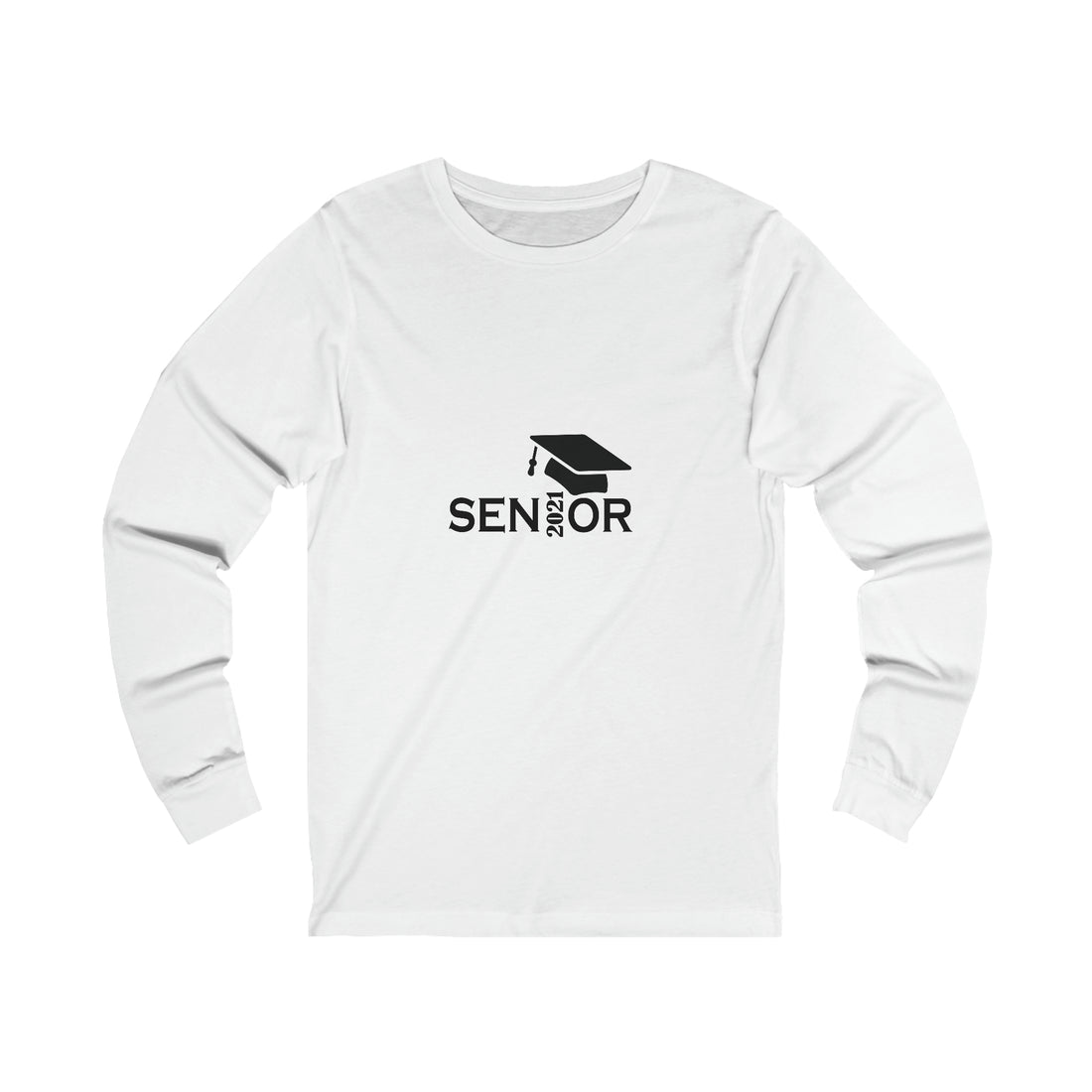 Senior Cap With Class Year Customizable - Unisex Jersey Long Sleeve Tee