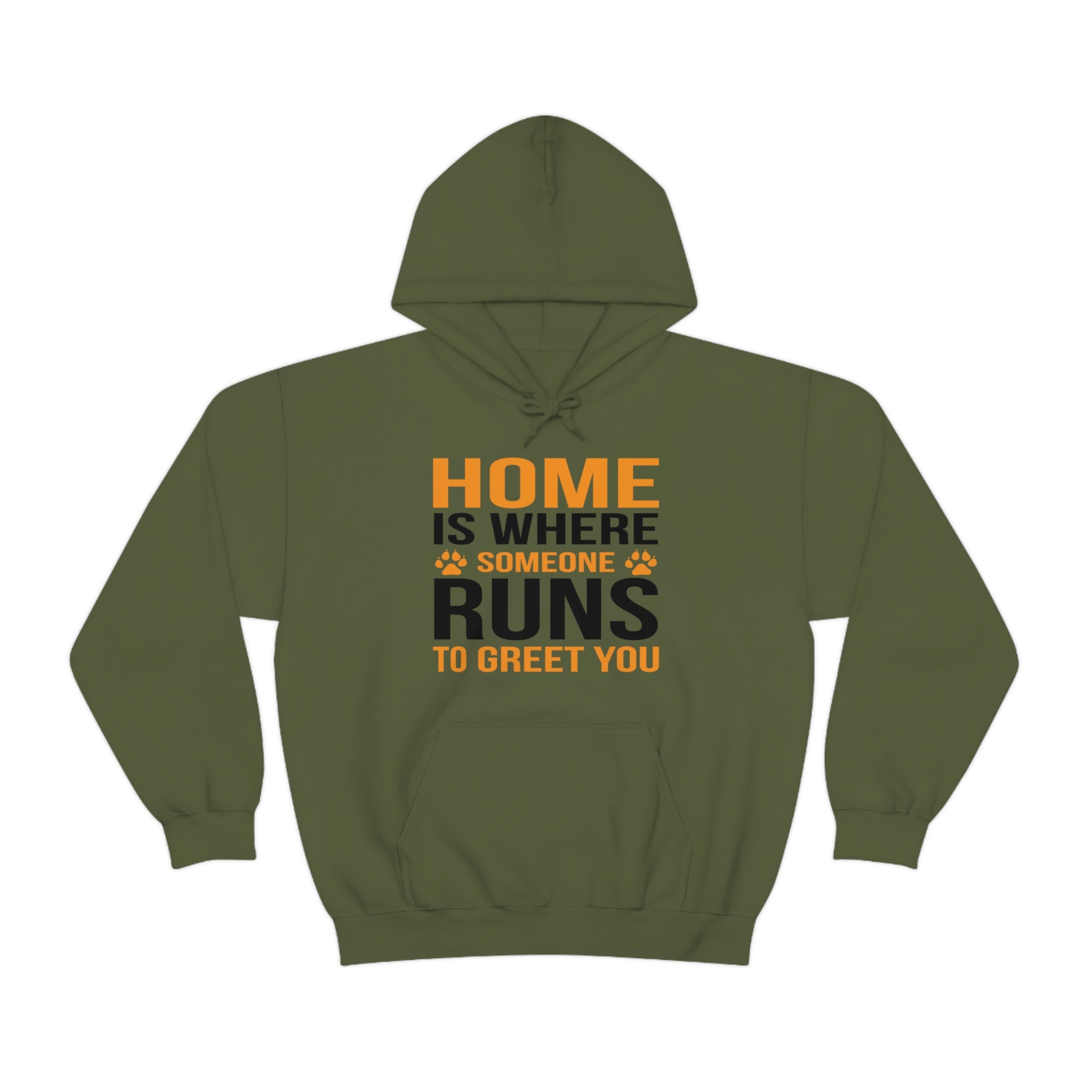 Home Is Where Someone Runs To Greet You - Unisex Heavy Blend™ Hooded Sweatshirt