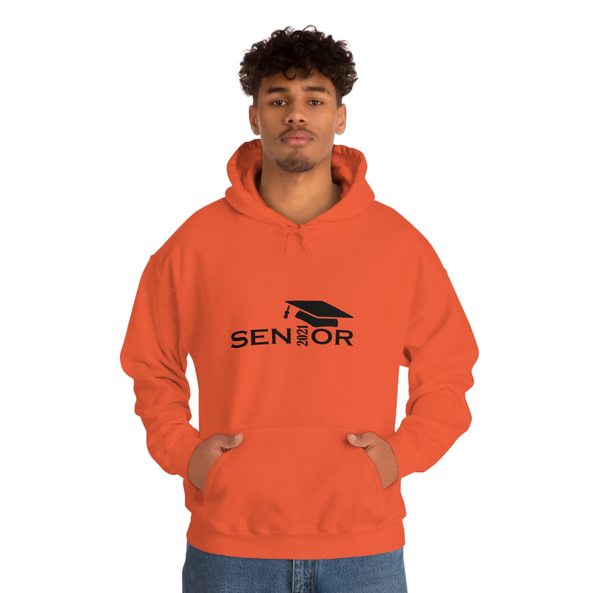 Senior Cap With Class Year Customizable - Unisex Heavy Blend™ Hooded Sweatshirt