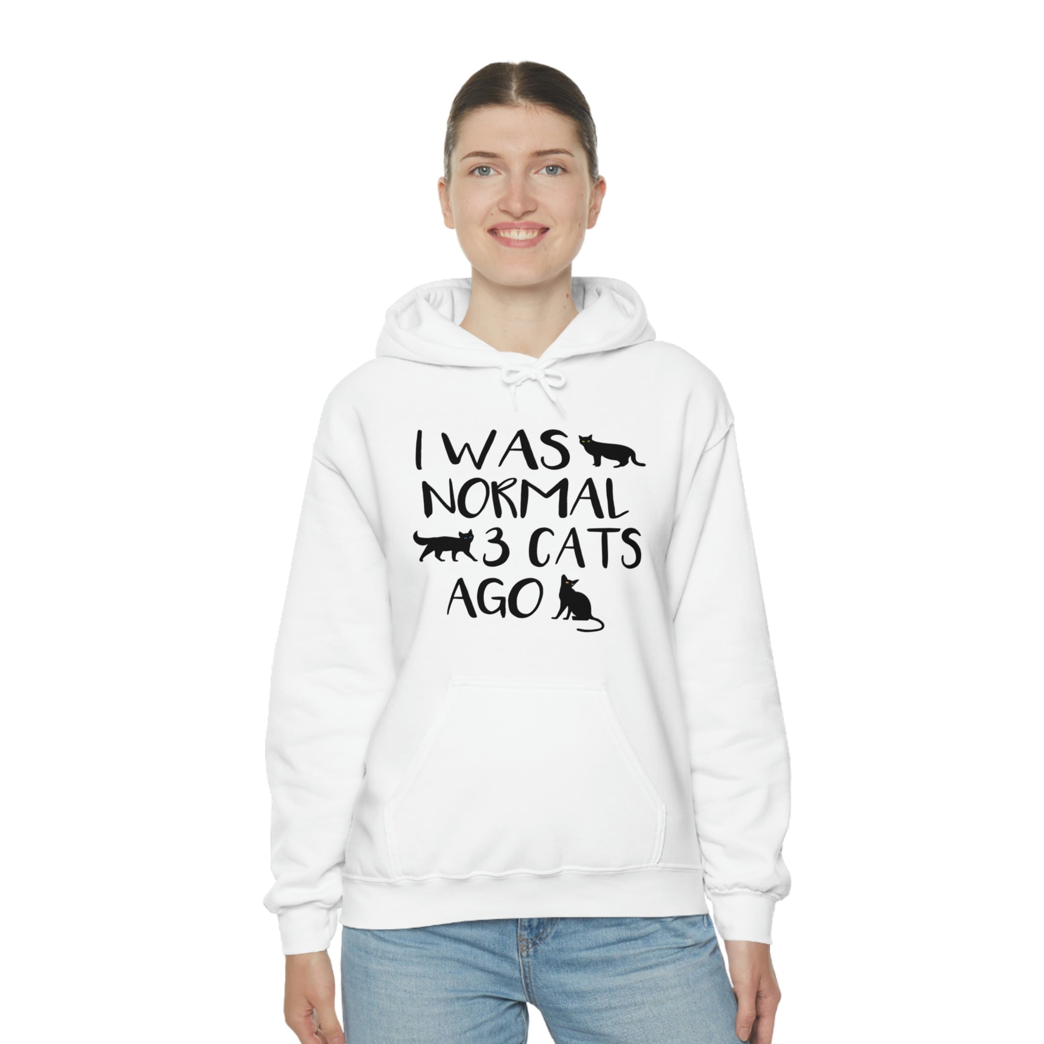 I Was Normal 3 Cats Ago - Unisex Heavy Blend™ Hooded Sweatshirt