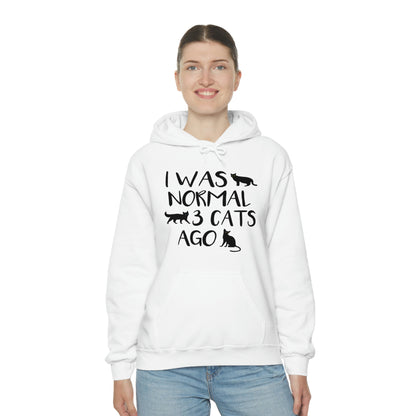 I Was Normal 3 Cats Ago - Unisex Heavy Blend™ Hooded Sweatshirt