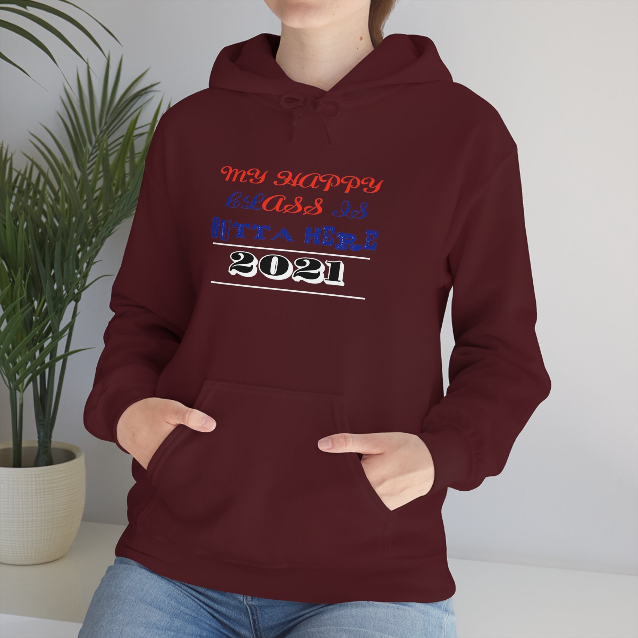 My Happy Class Is Outta Here! Class Year Customizable - Unisex Heavy Blend™ Hooded Sweatshirt