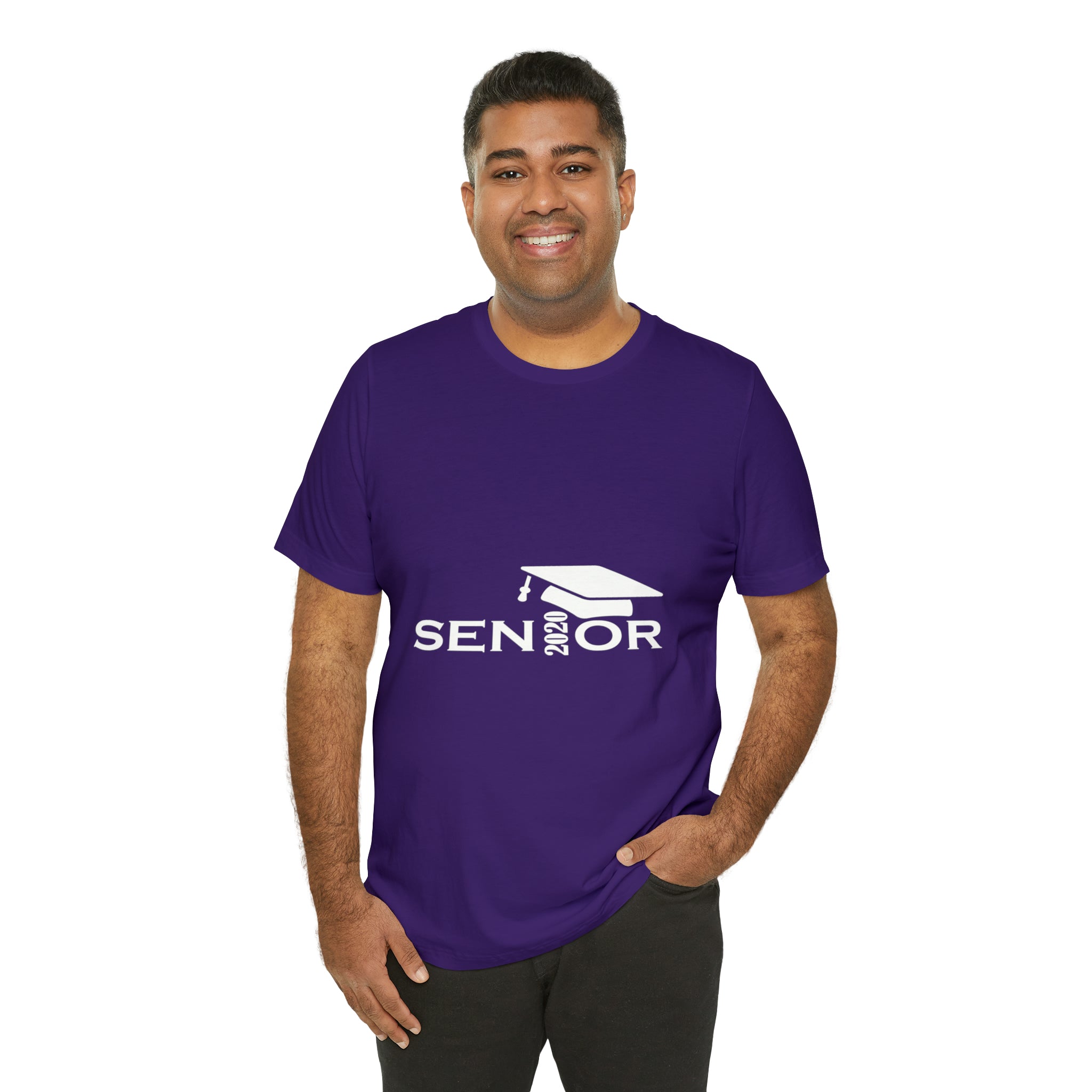 Senior Cap With Class Year Customizable - Unisex Jersey Short Sleeve Tee