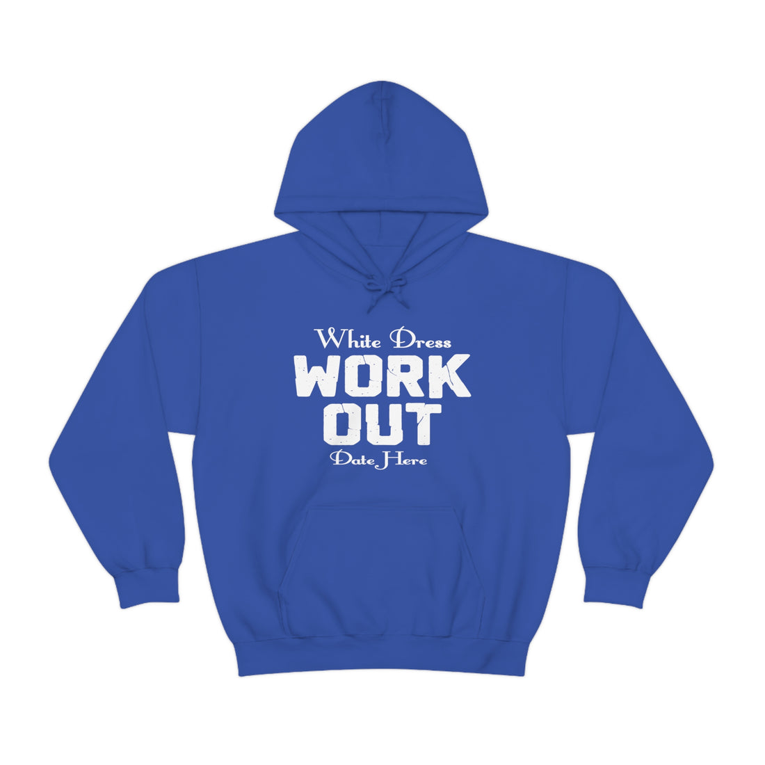 White Dress Work Out Wedding Date Customizable - Unisex Heavy Blend™ Hooded Sweatshirt