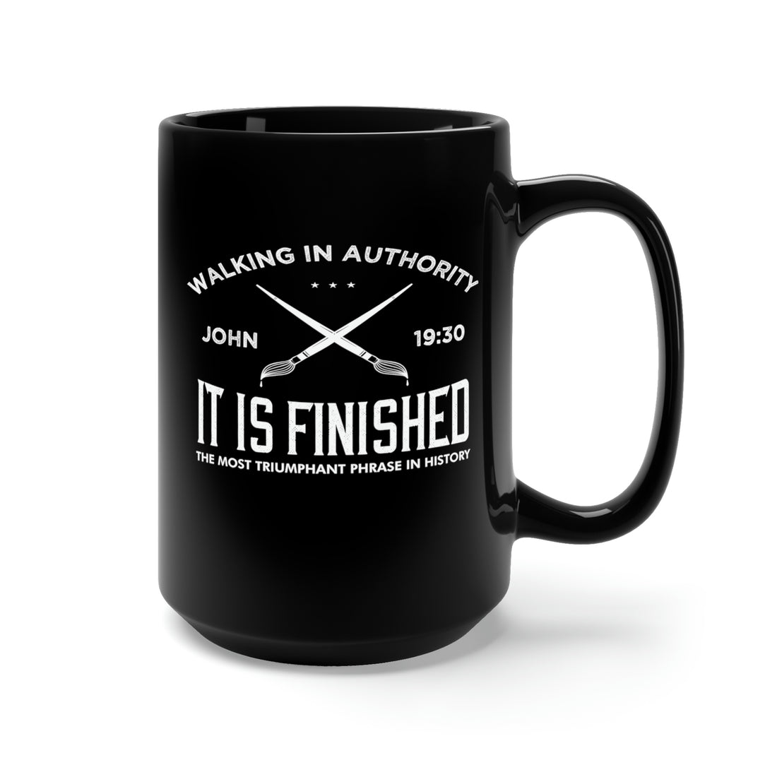 John 19:30 It Is Finished - Large 15oz Black Mug