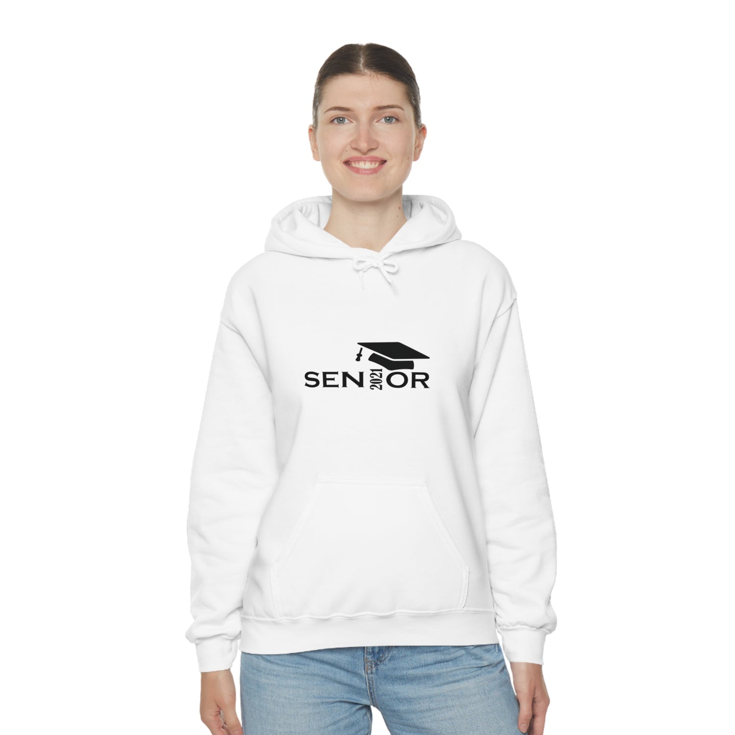 Senior Cap With Class Year Customizable - Unisex Heavy Blend™ Hooded Sweatshirt