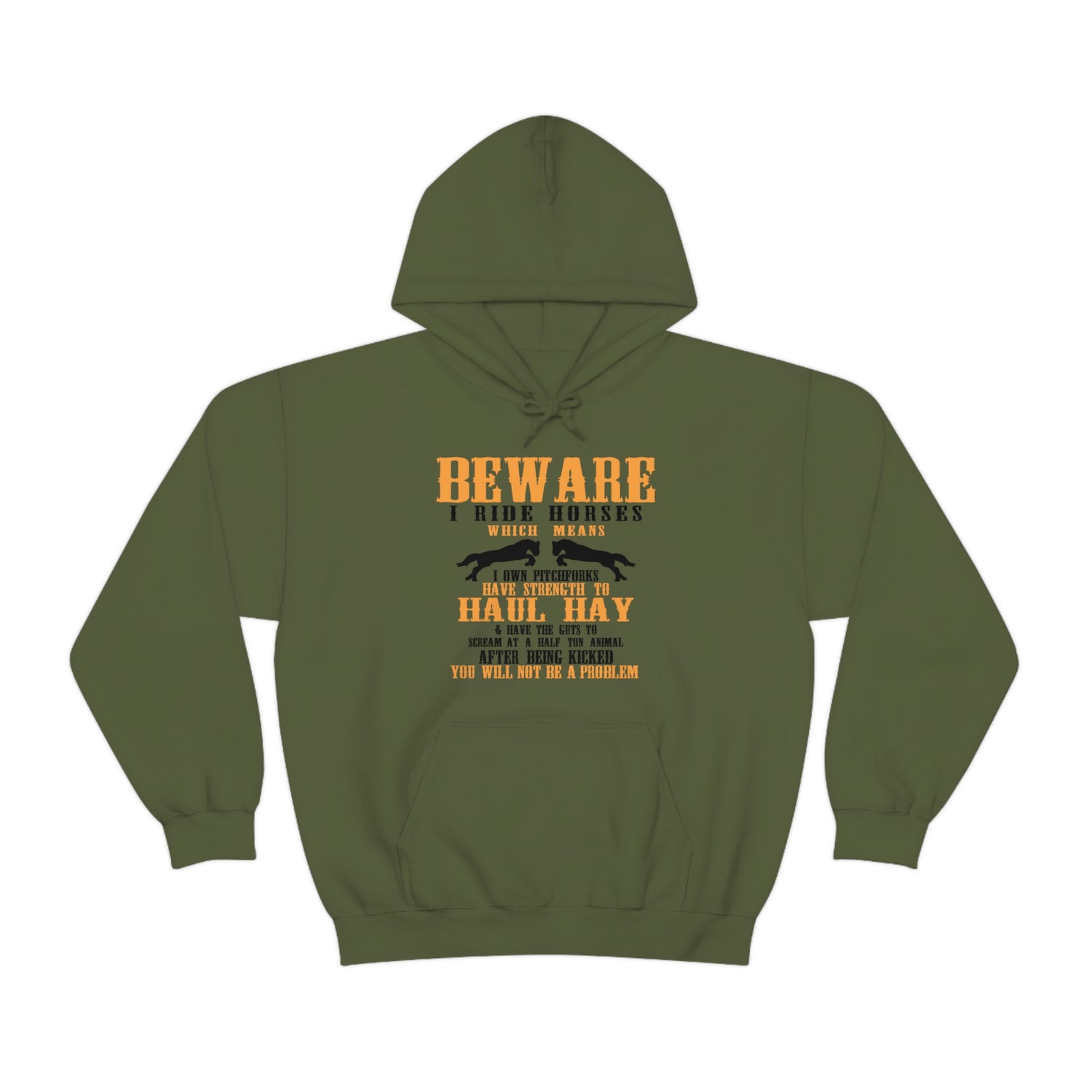 Beware I Ride Horses - Unisex Heavy Blend™ Hooded Sweatshirt