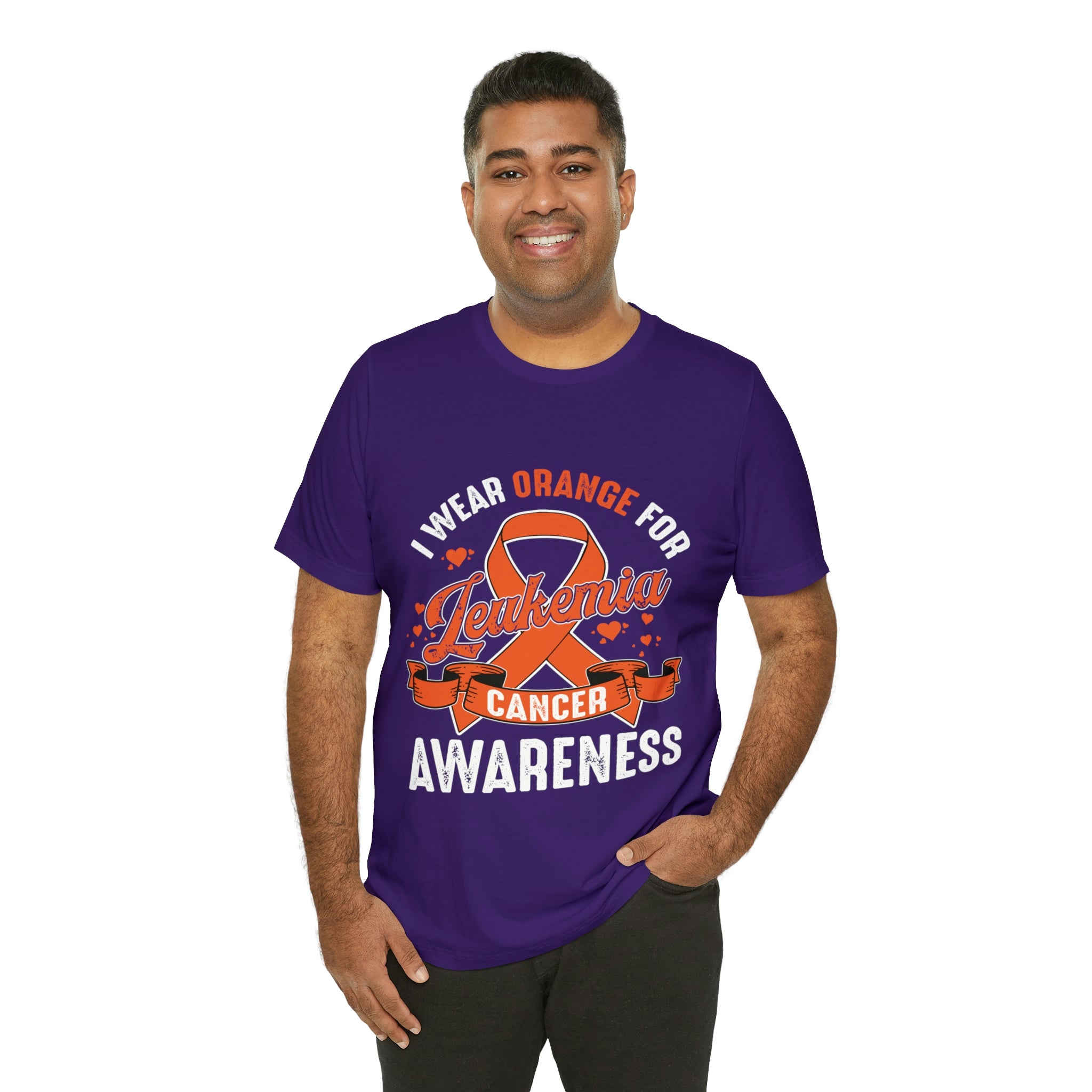 I Wear Orange For Leukemia Cancer Awareness - Unisex Jersey Short Sleeve Tee